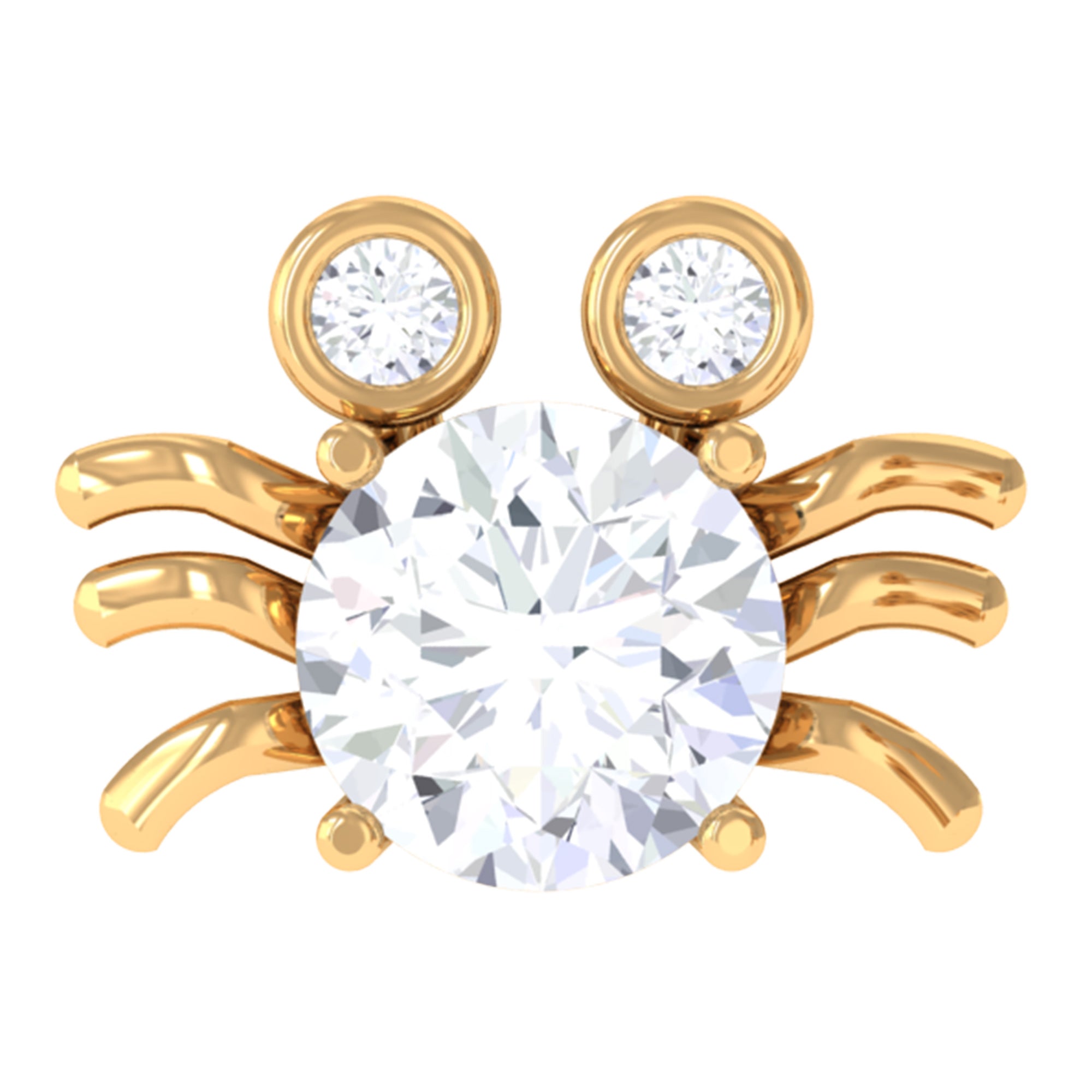 Certified Moissanite Crab Cartilage Earring D-VS1 - Rosec Jewels