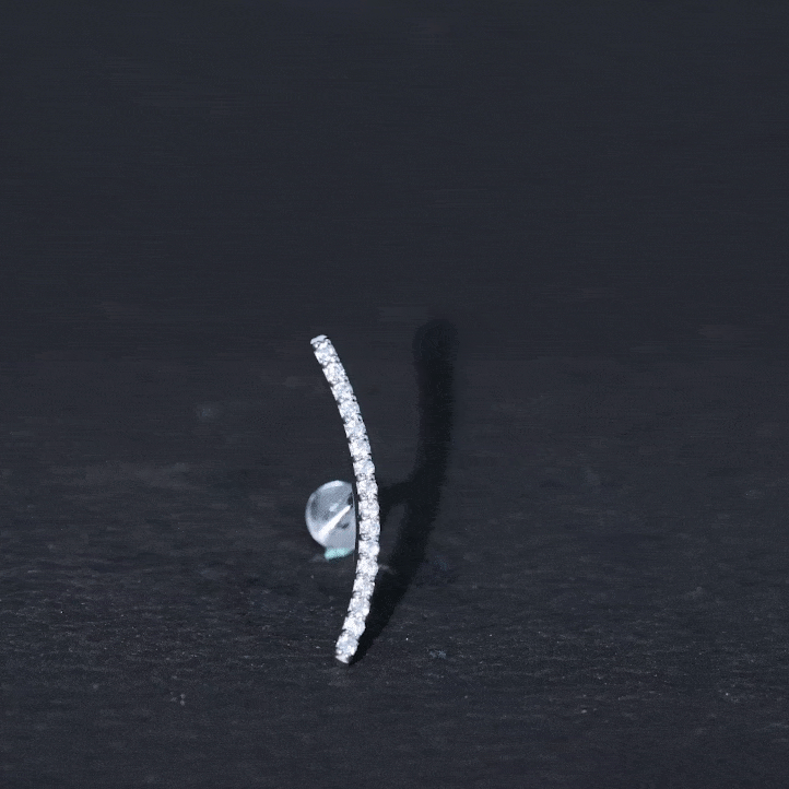 Certified Moissanite Curved Climber Earring for Her D-VS1 - Rosec Jewels