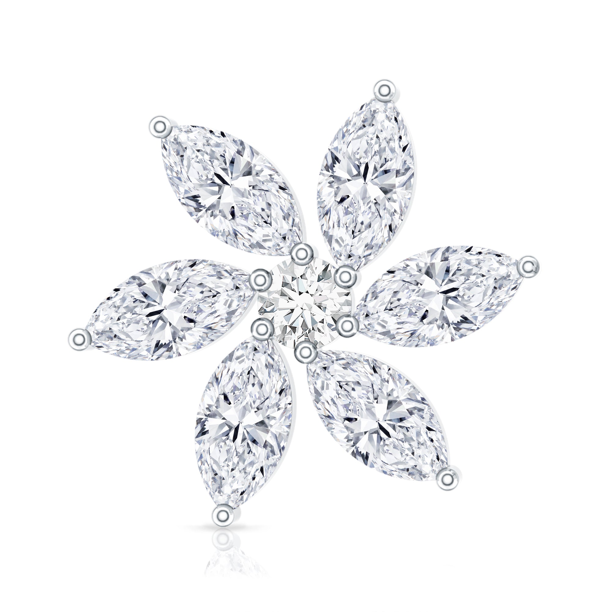 Marquise Moissanite Flower Earring for Cartilage Piercing D-VS1 - Rosec Jewels