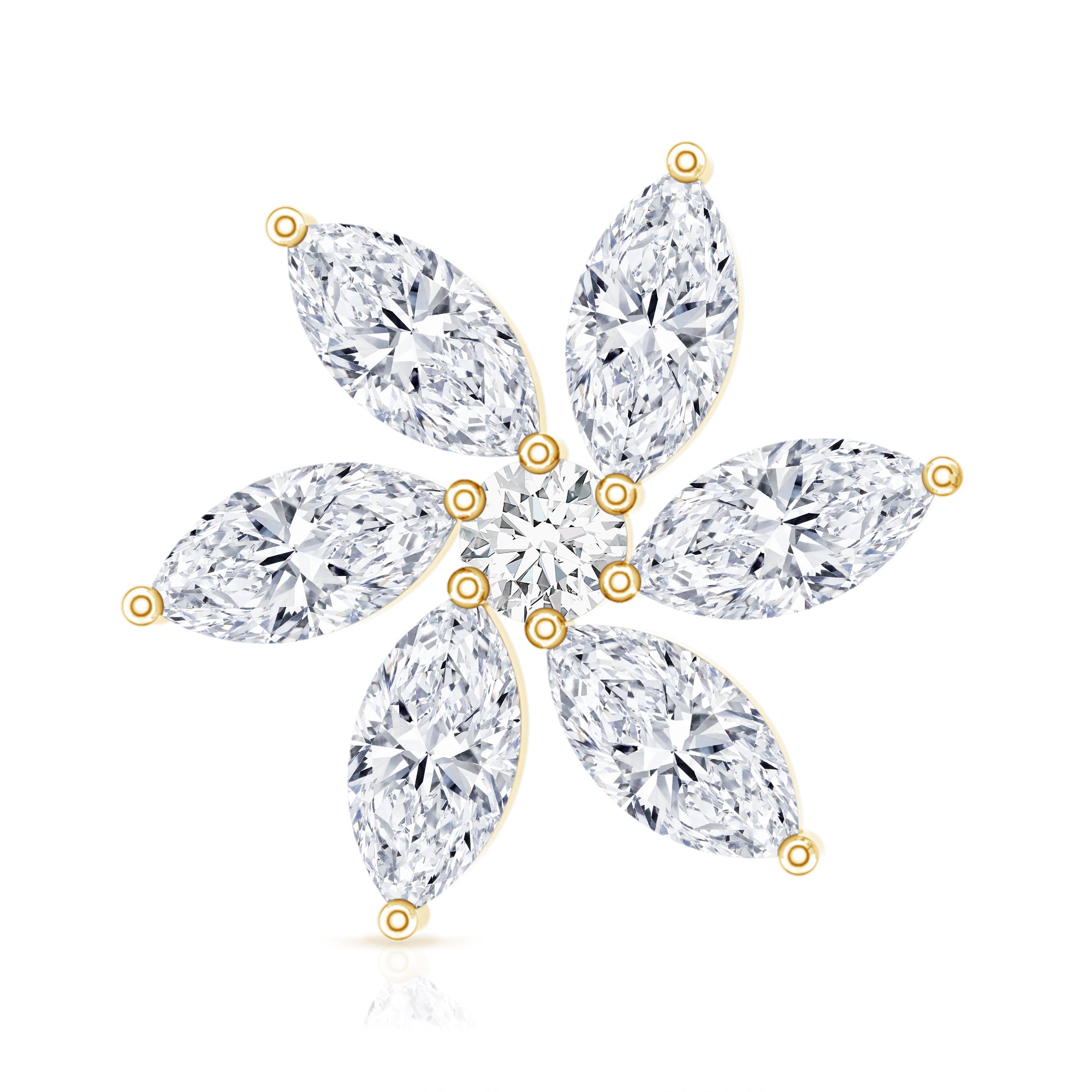 Marquise Moissanite Flower Earring for Cartilage Piercing D-VS1 - Rosec Jewels