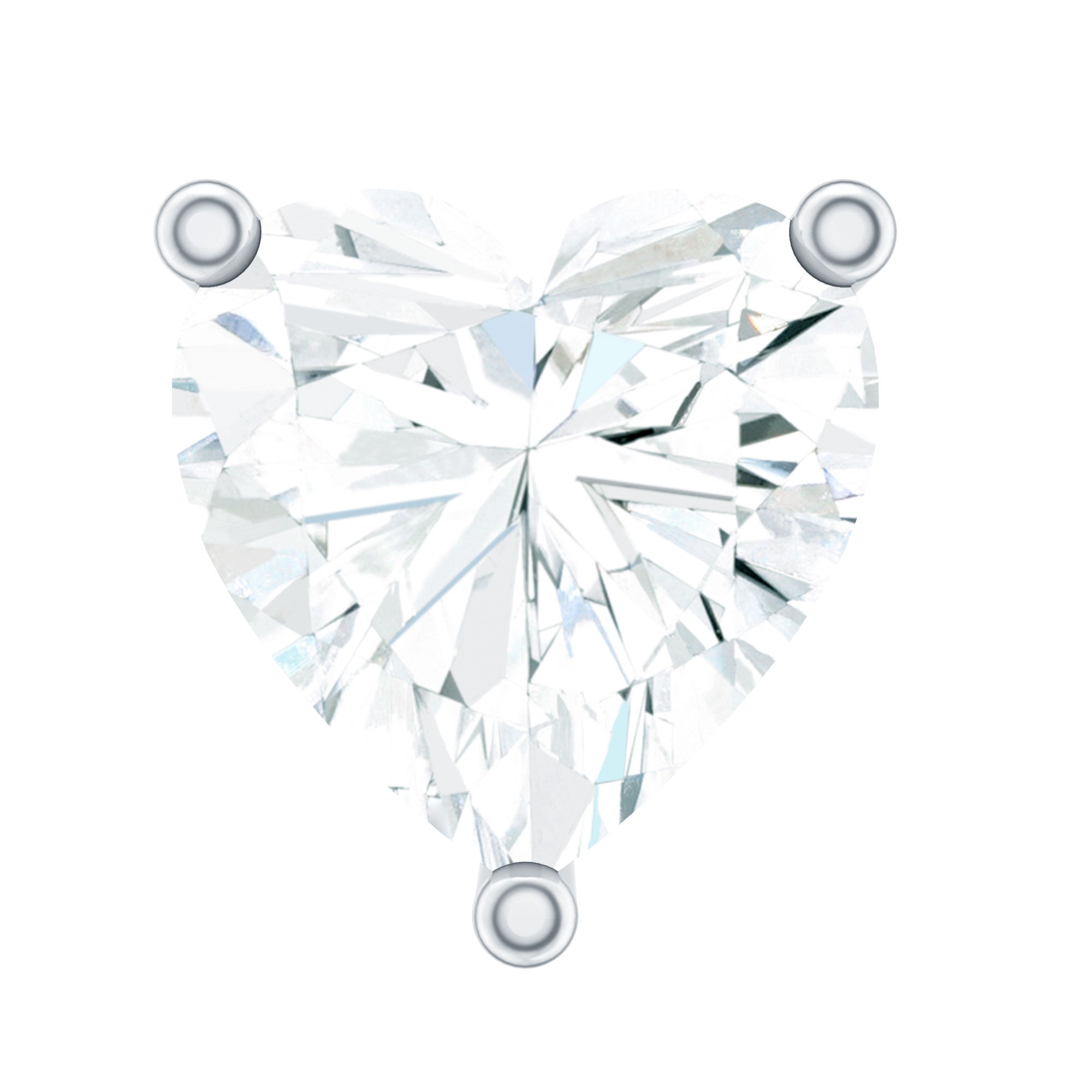 Heart Shape Moissanite Earring for Tragus Piercing D-VS1 - Rosec Jewels
