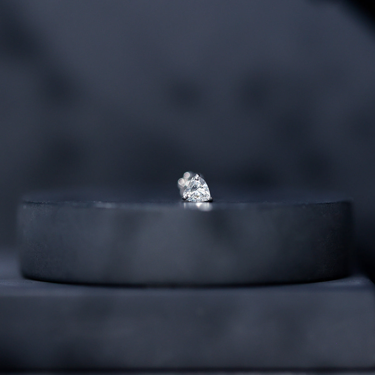 Heart Shape Moissanite Earring for Tragus Piercing D-VS1 - Rosec Jewels
