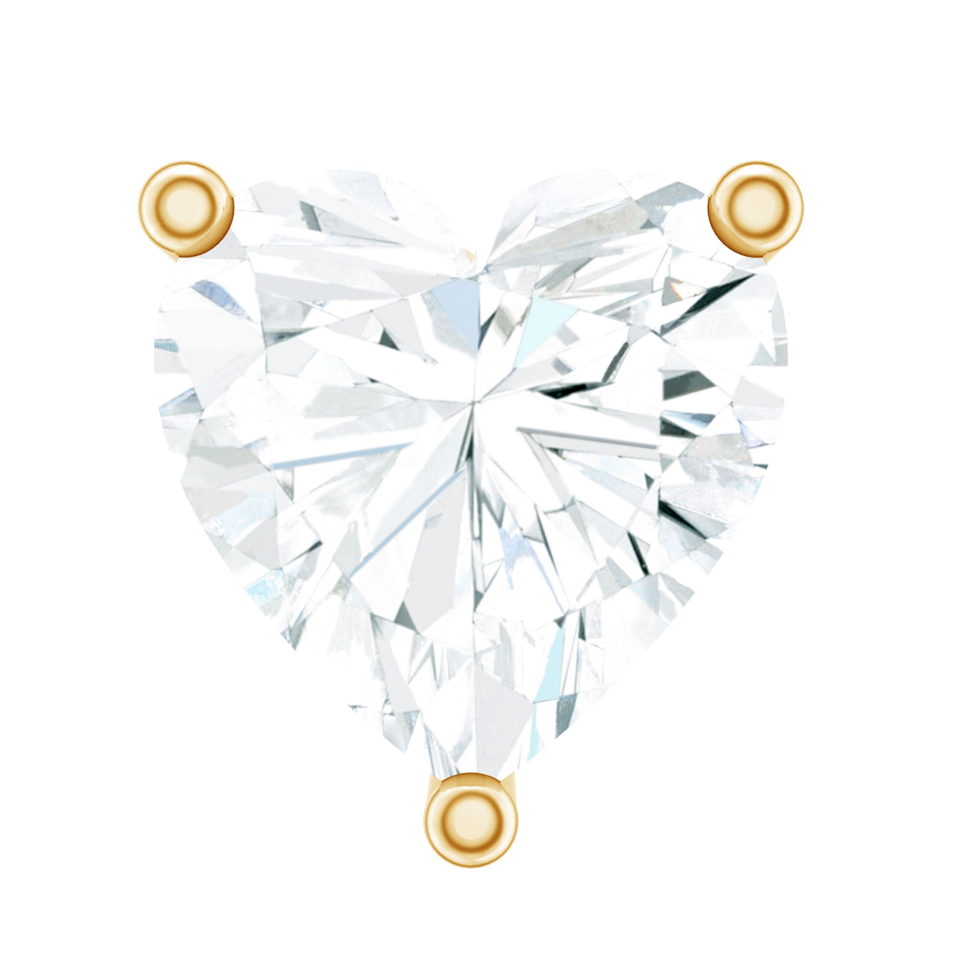 Heart Shape Moissanite Earring for Tragus Piercing D-VS1 - Rosec Jewels