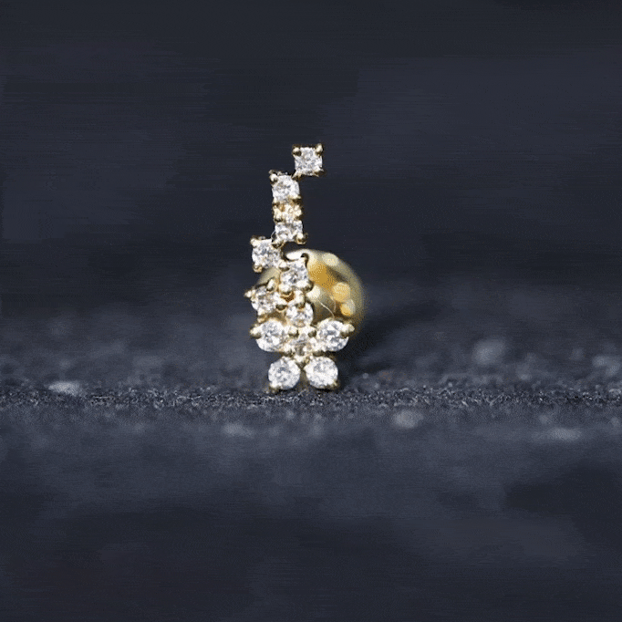 Moissanite Ear Crawler Earring for Cartilage Piercing D-VS1 - Rosec Jewels