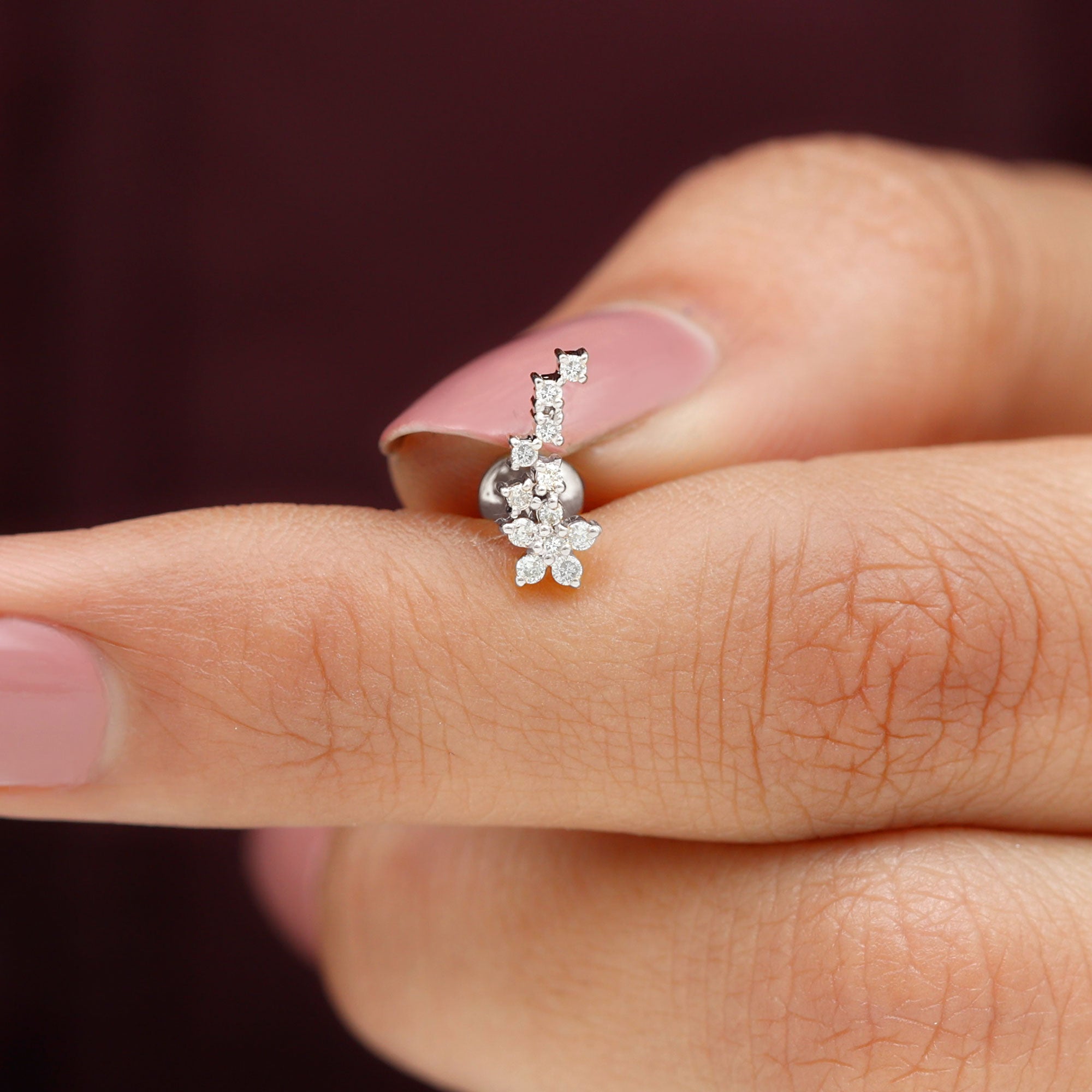 Moissanite Ear Crawler Earring for Cartilage Piercing D-VS1 - Rosec Jewels