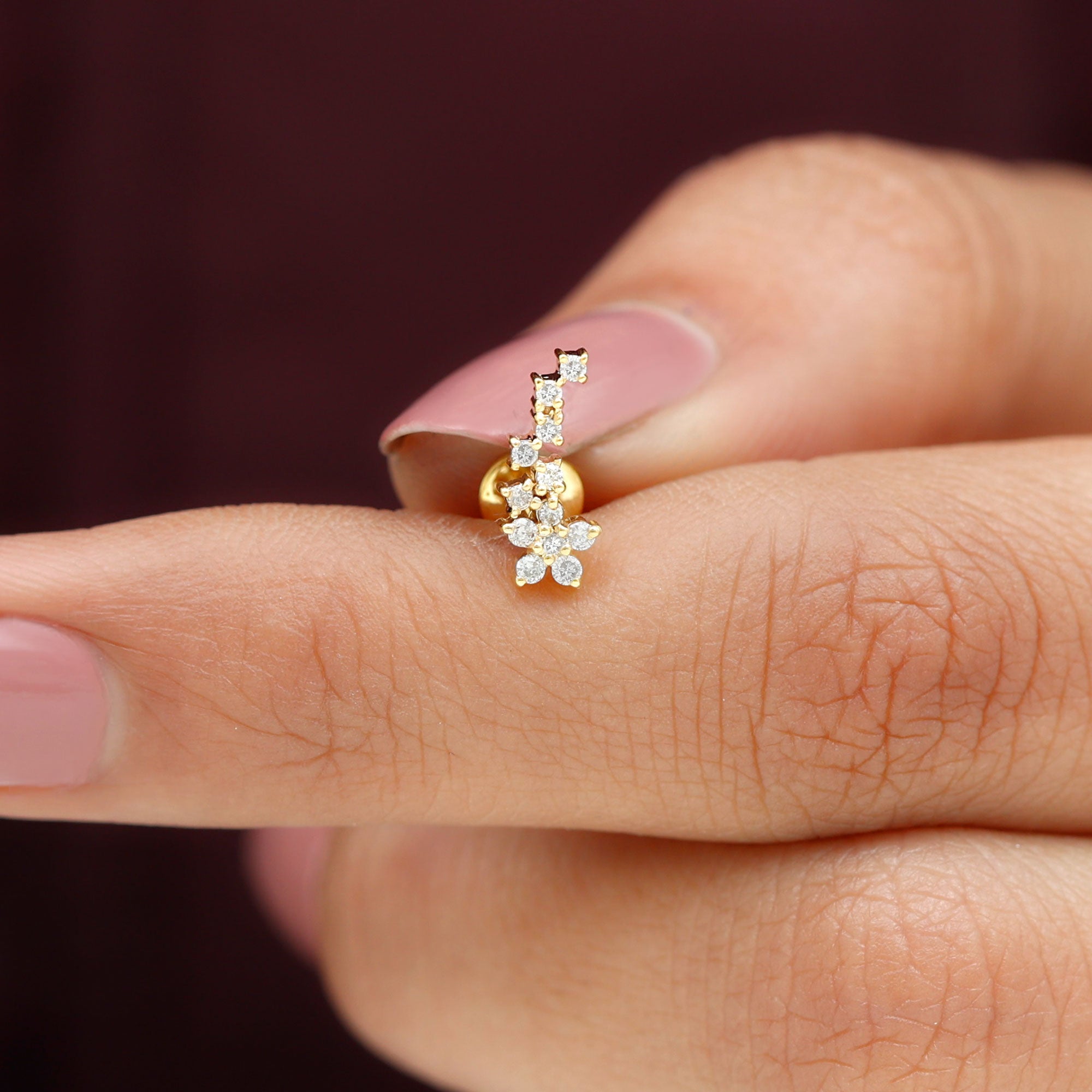 Moissanite Ear Crawler Earring for Cartilage Piercing D-VS1 - Rosec Jewels