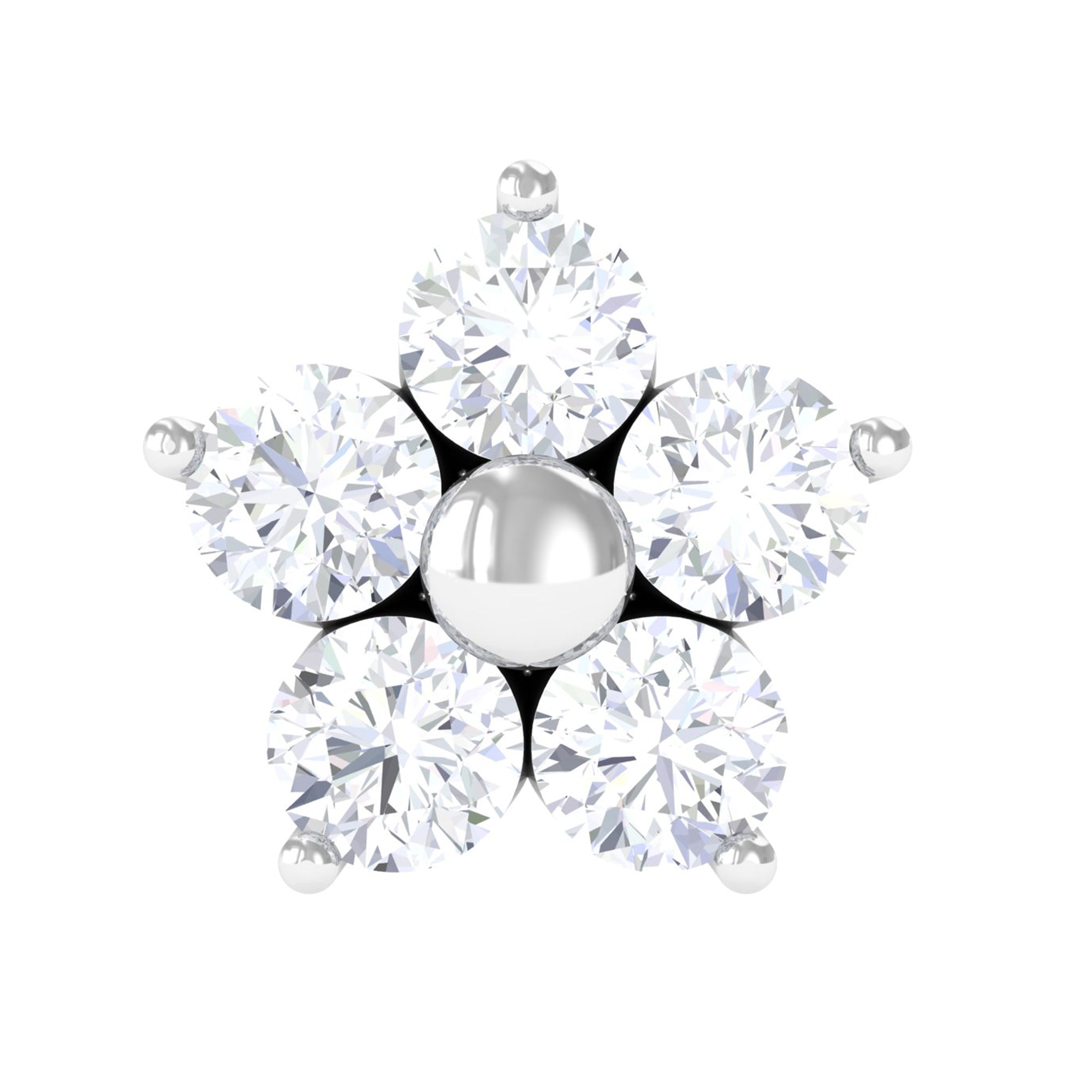 Certified Moissanite Flower Conch Earring for Women D-VS1 - Rosec Jewels