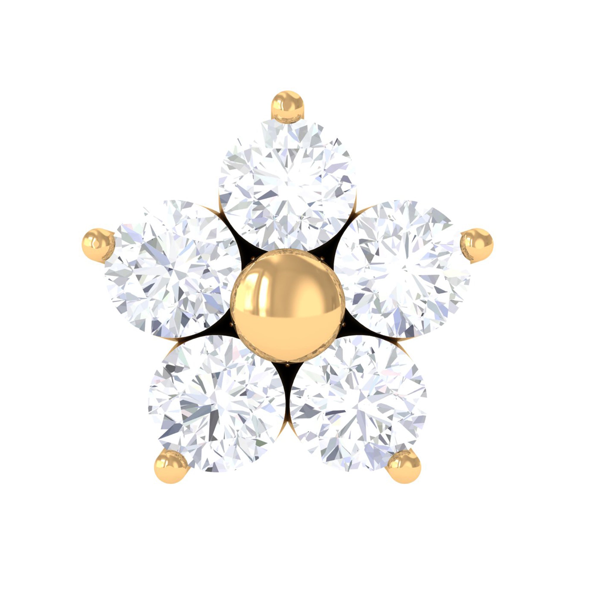Certified Moissanite Flower Conch Earring for Women D-VS1 - Rosec Jewels
