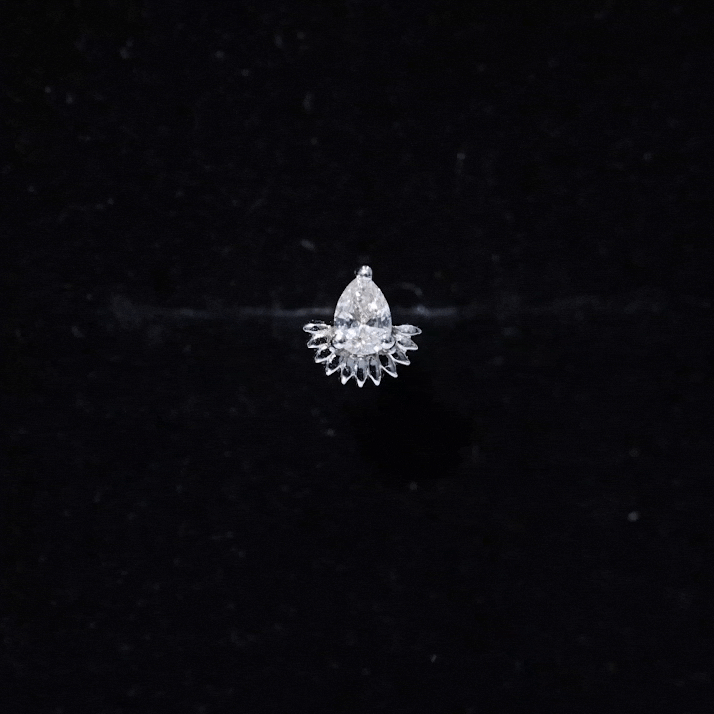 Pear Shape Moissanite Unique Cartilage Earring D-VS1 - Rosec Jewels