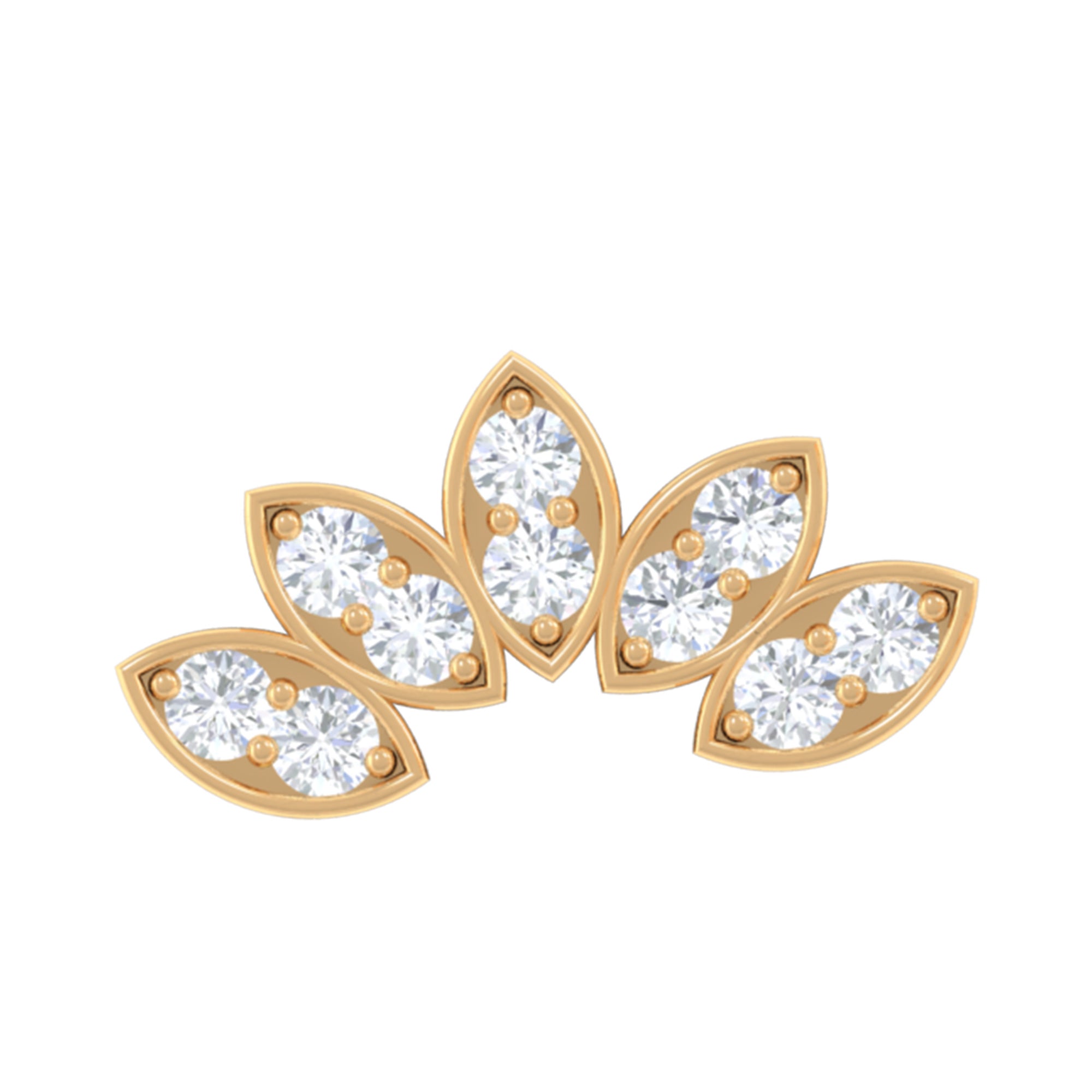 Natural Round Diamond Flower Earring for Helix Piercing Natural - ( HI-SI ) - Rosec Jewels
