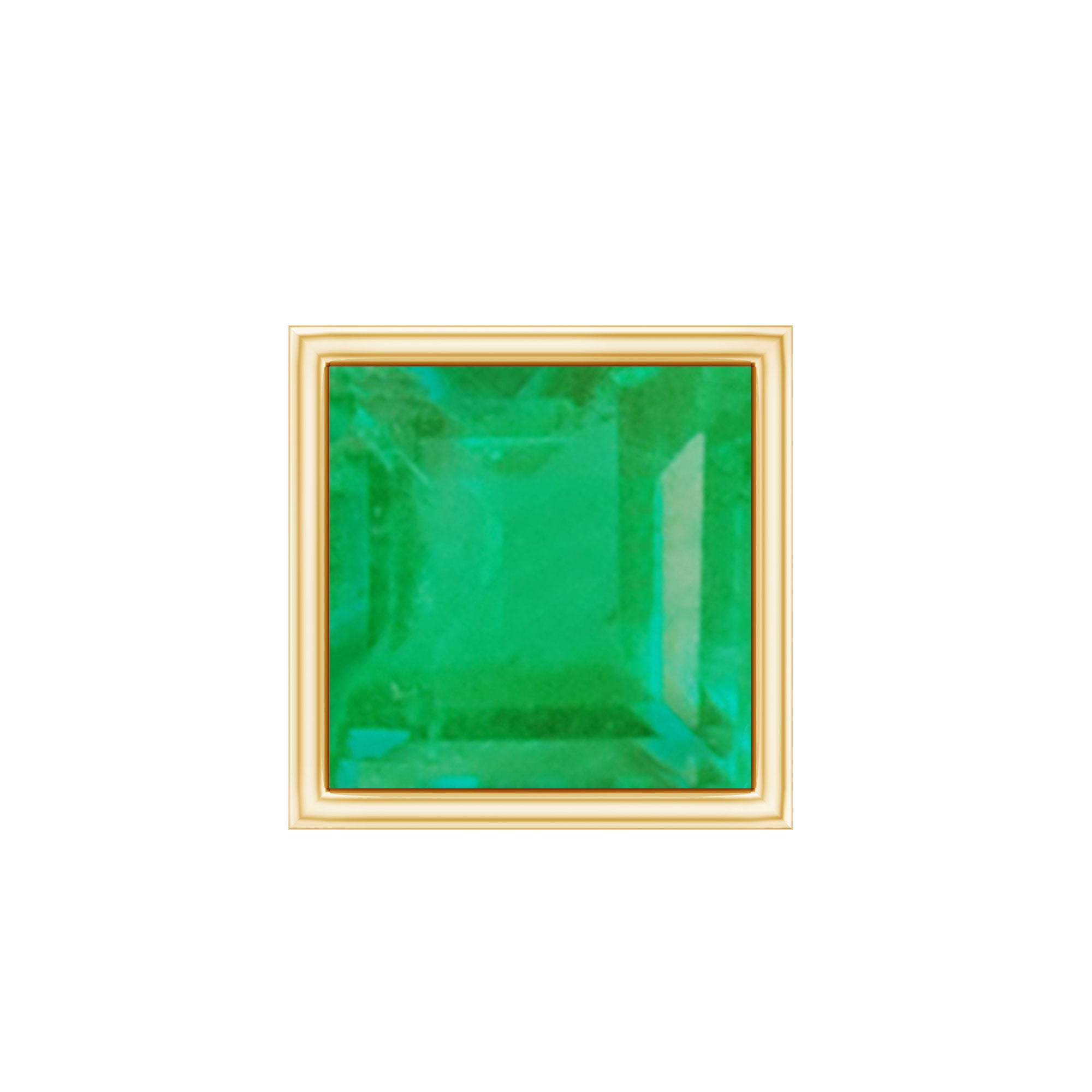 Princess Cut Emerald Helix Earring in Bezel Setting AAA - Rosec Jewels