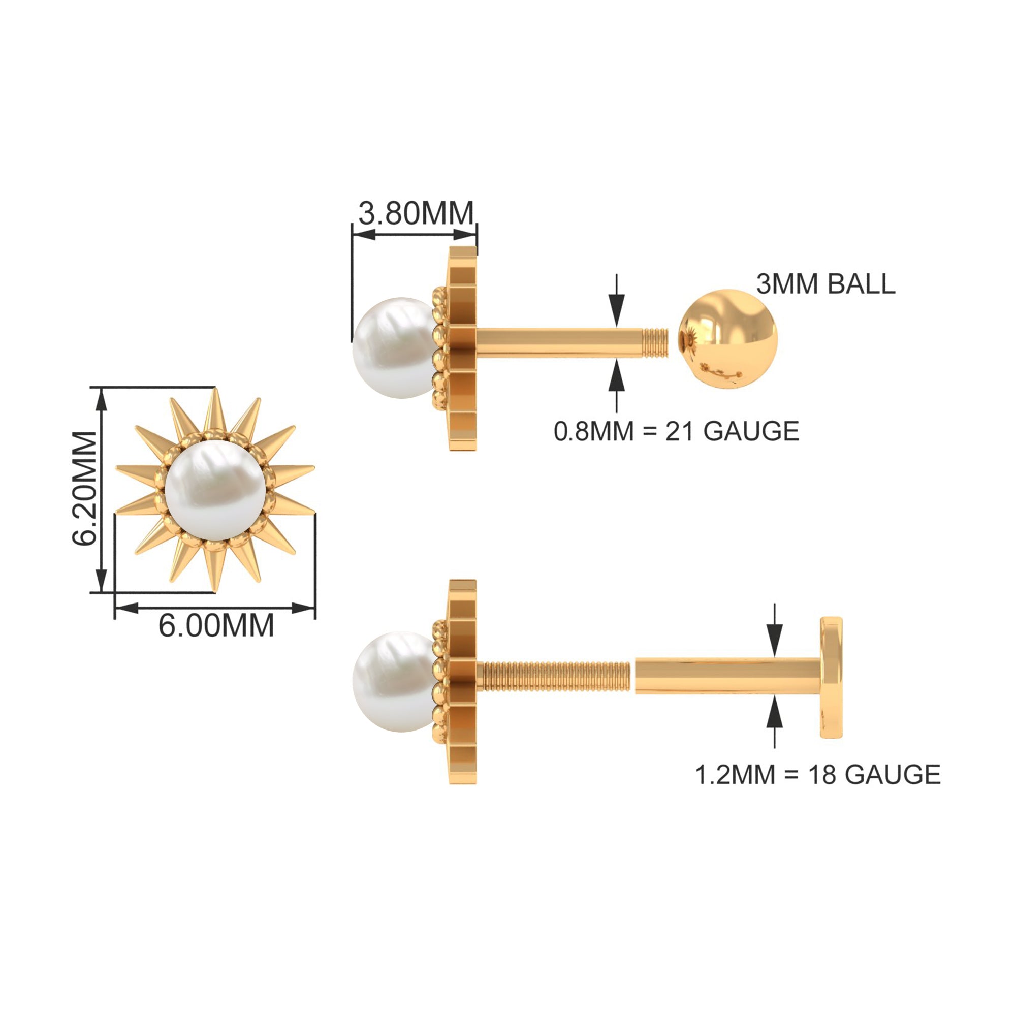 Rosec Jewels-Natural Freshwater Pearl Sun Conch Earring