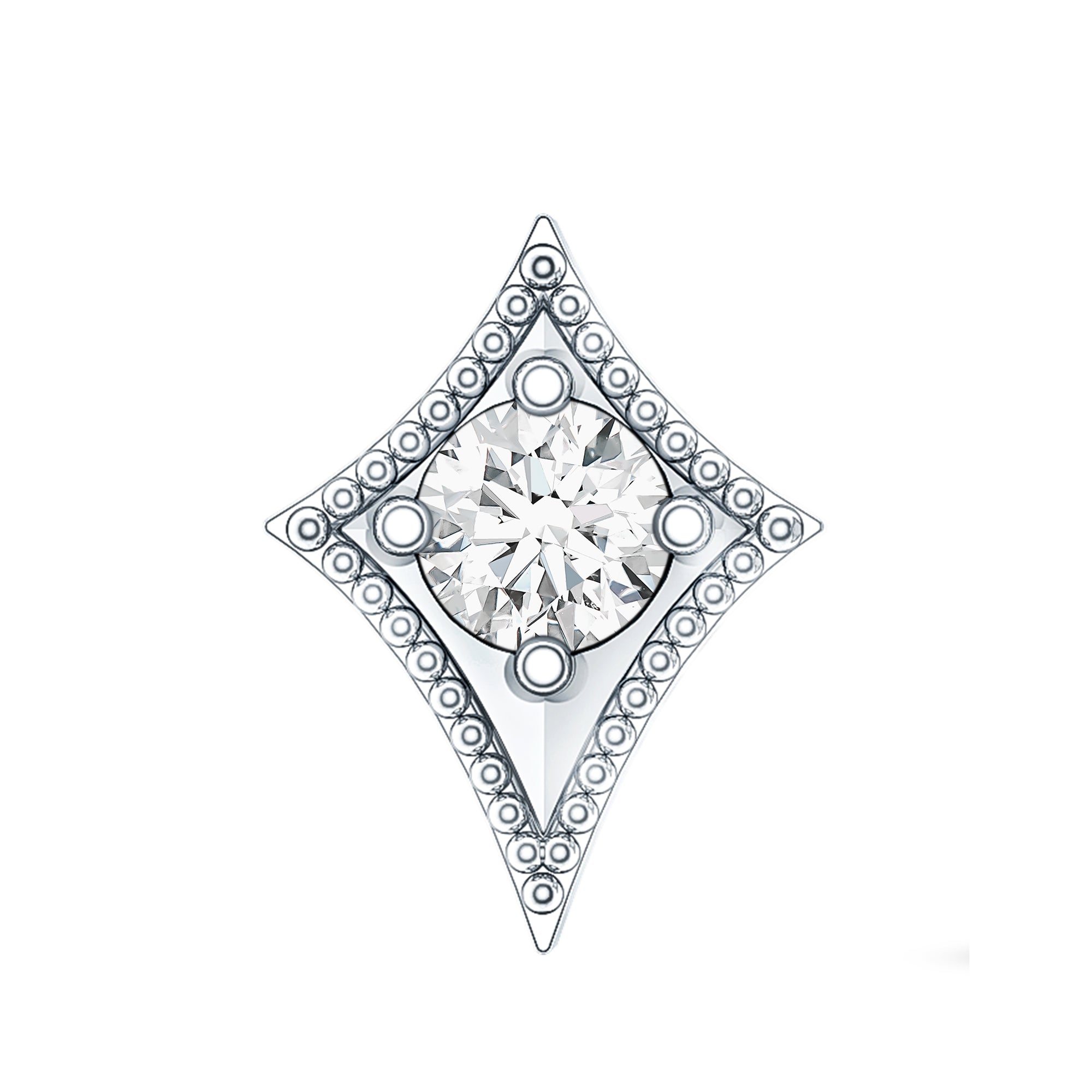 Diamond Kite Shape Tragus Earring Natural - ( HI-SI ) - Rosec Jewels