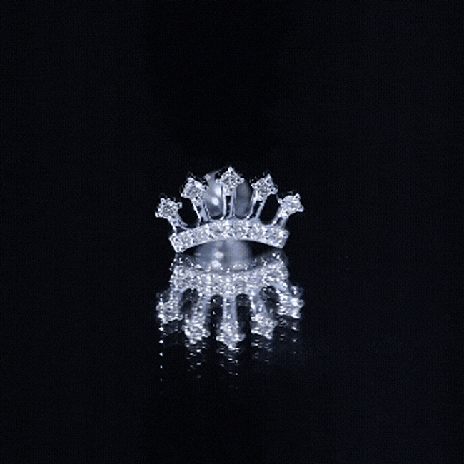 Certified Diamond Crown Earring for Helix Piercing Natural - ( HI-SI ) - Rosec Jewels
