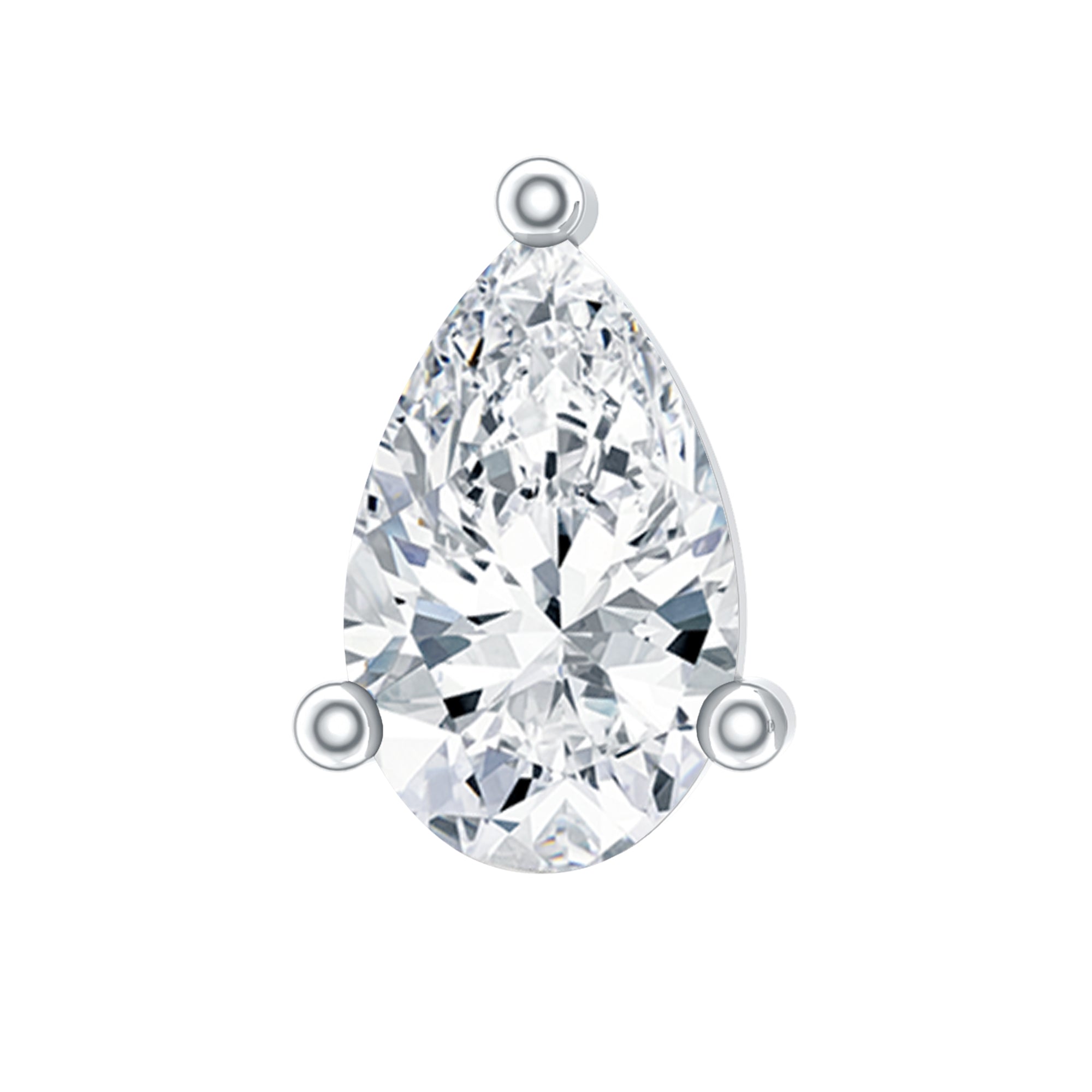 Pear Shape Moissanite Solitaire Conch Earring D-VS1 - Rosec Jewels