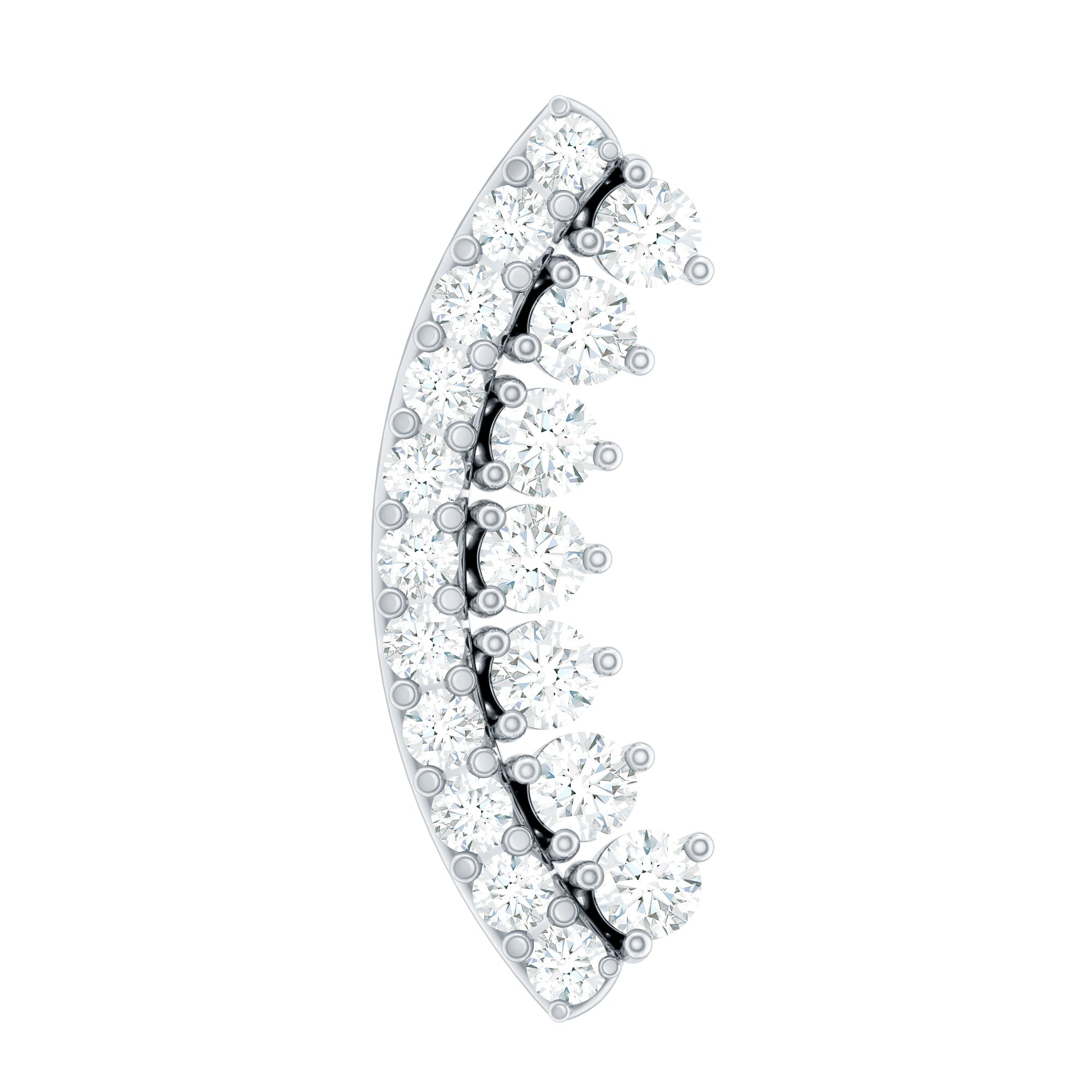 Certified Moissanite Curved Earring for Cartilage Piercing D-VS1 - Rosec Jewels