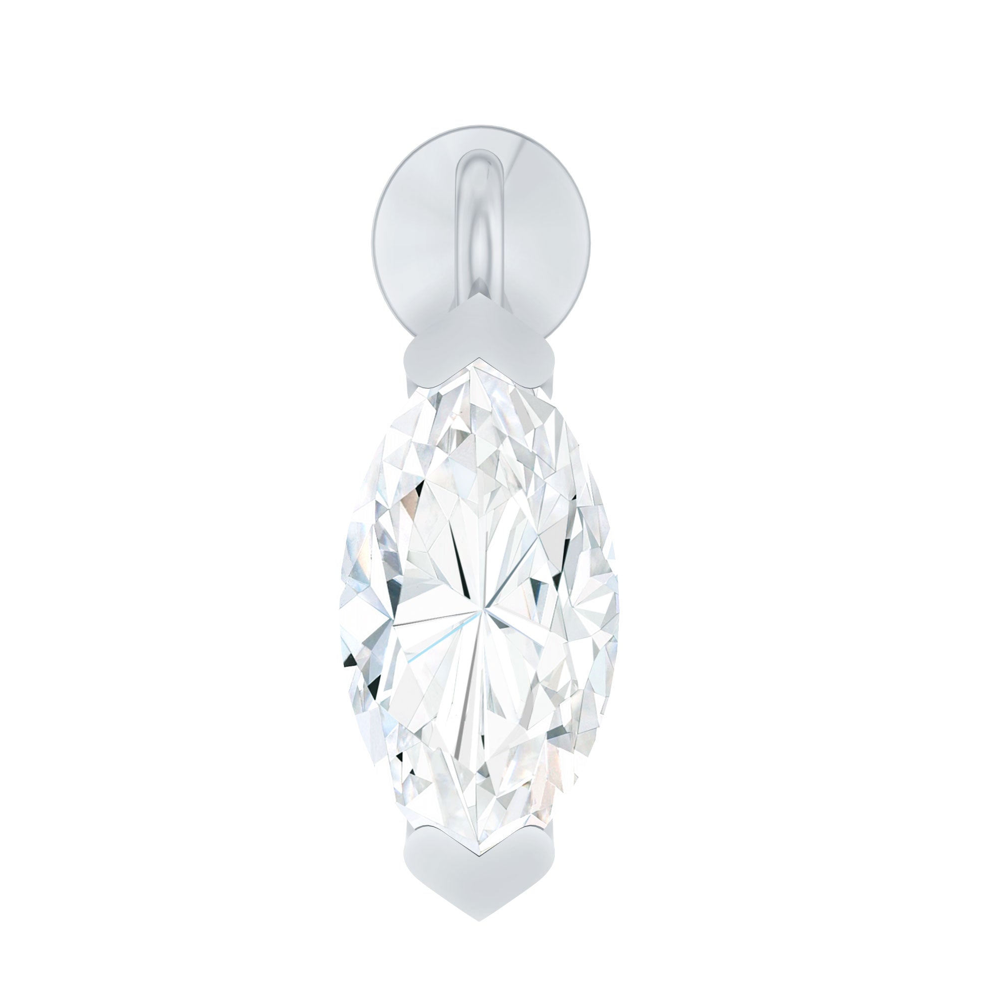 Marquise Moissanite Drop Earring for Tragus Piercing D-VS1 - Rosec Jewels