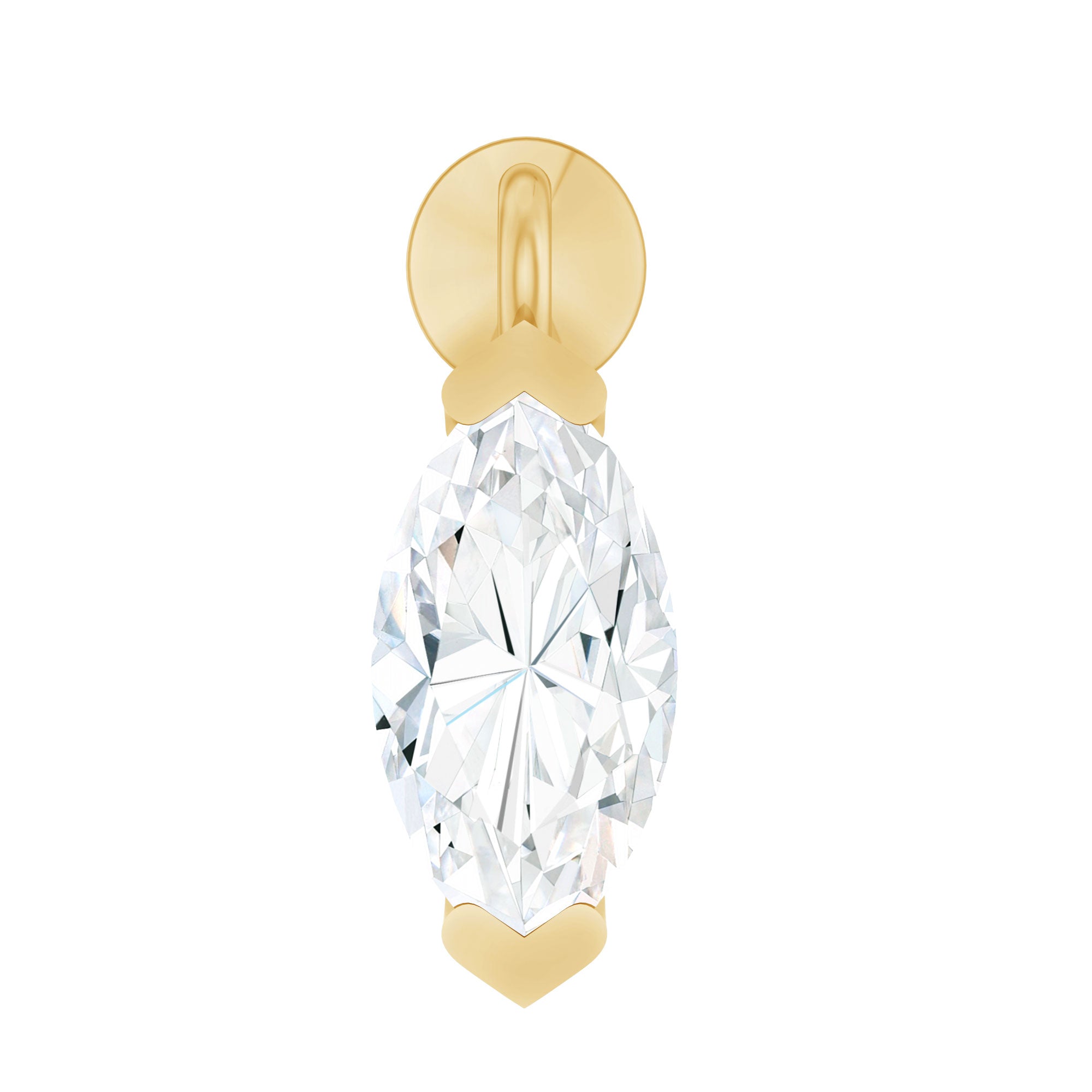 Marquise Moissanite Drop Earring for Tragus Piercing D-VS1 - Rosec Jewels