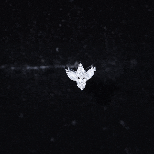 Marquise Shape Diamond Leaf Earring for Helix Piercing Natural - ( HI-SI ) - Rosec Jewels
