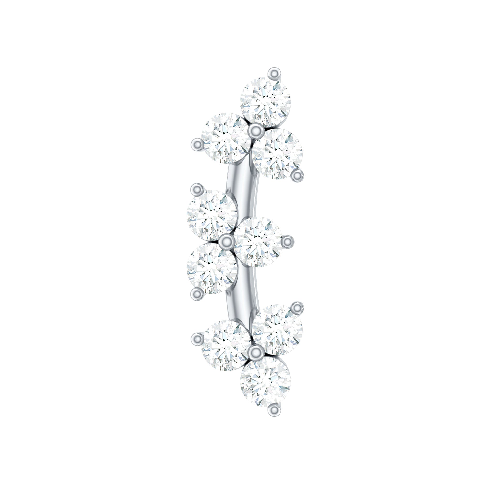 Unique Moissanite Cartilage Climber Earring D-VS1 - Rosec Jewels