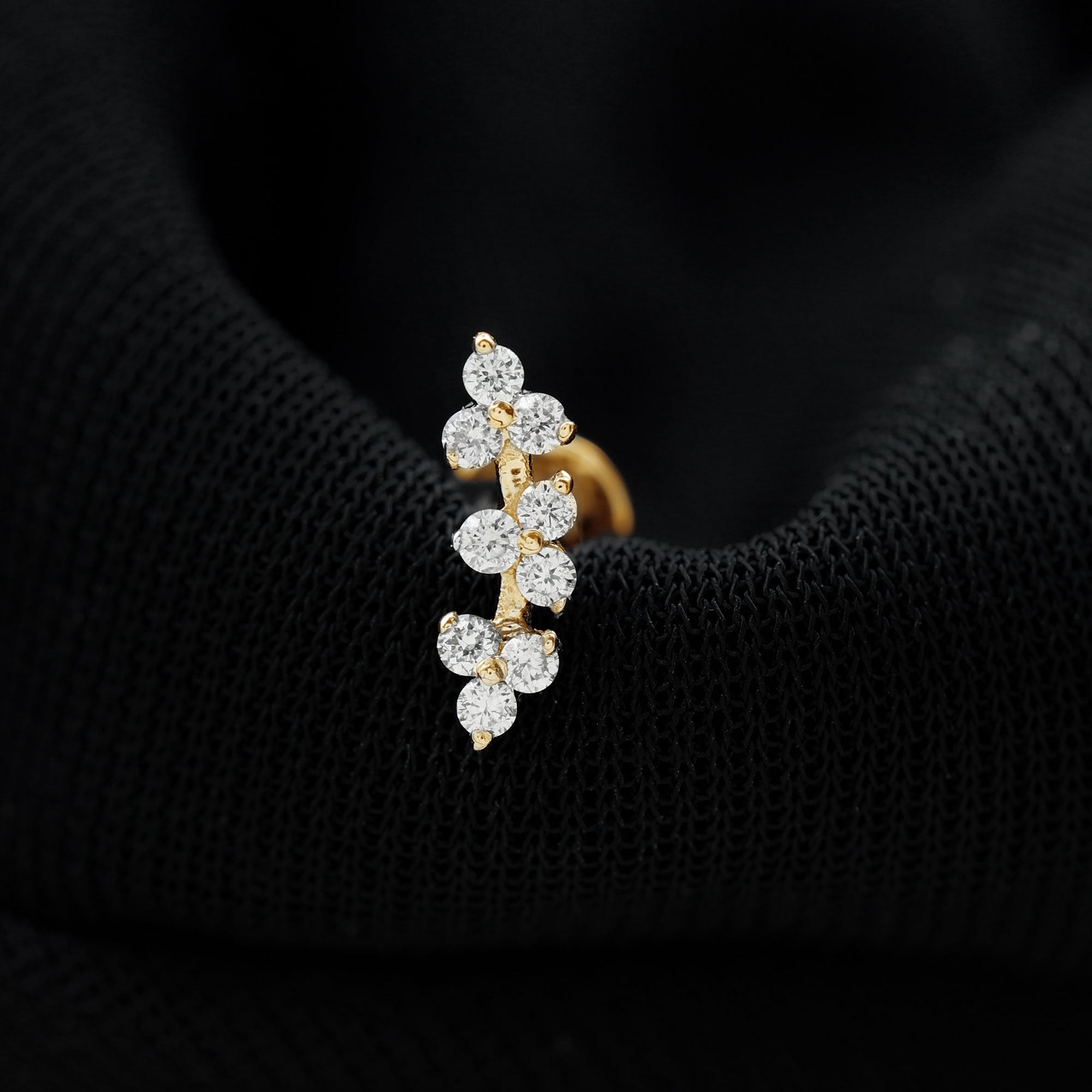 Unique Moissanite Cartilage Climber Earring D-VS1 - Rosec Jewels