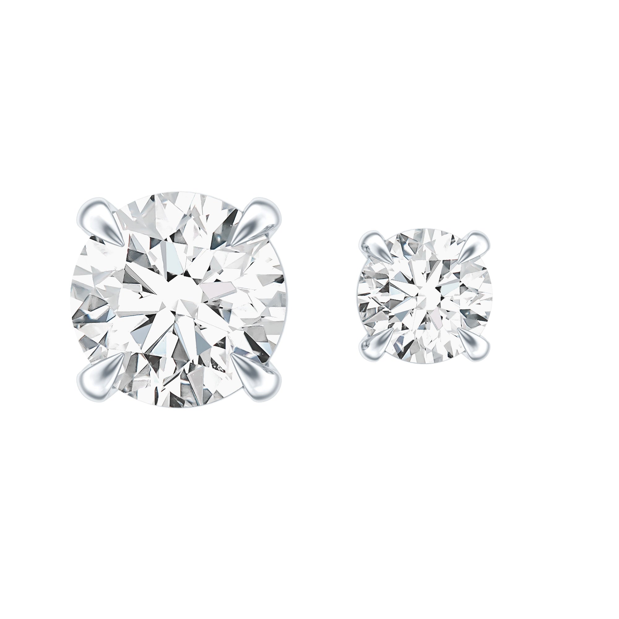 Solitaire Round Cut Moissanite Earring Set for Helix Piercing