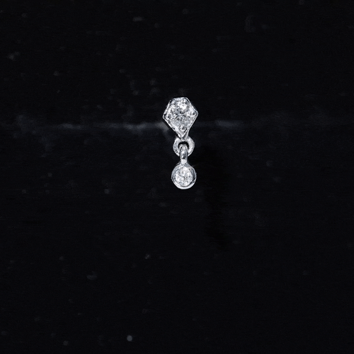Round Cut Natural Diamond Drop Helix Earring Natural - ( HI-SI ) - Rosec Jewels