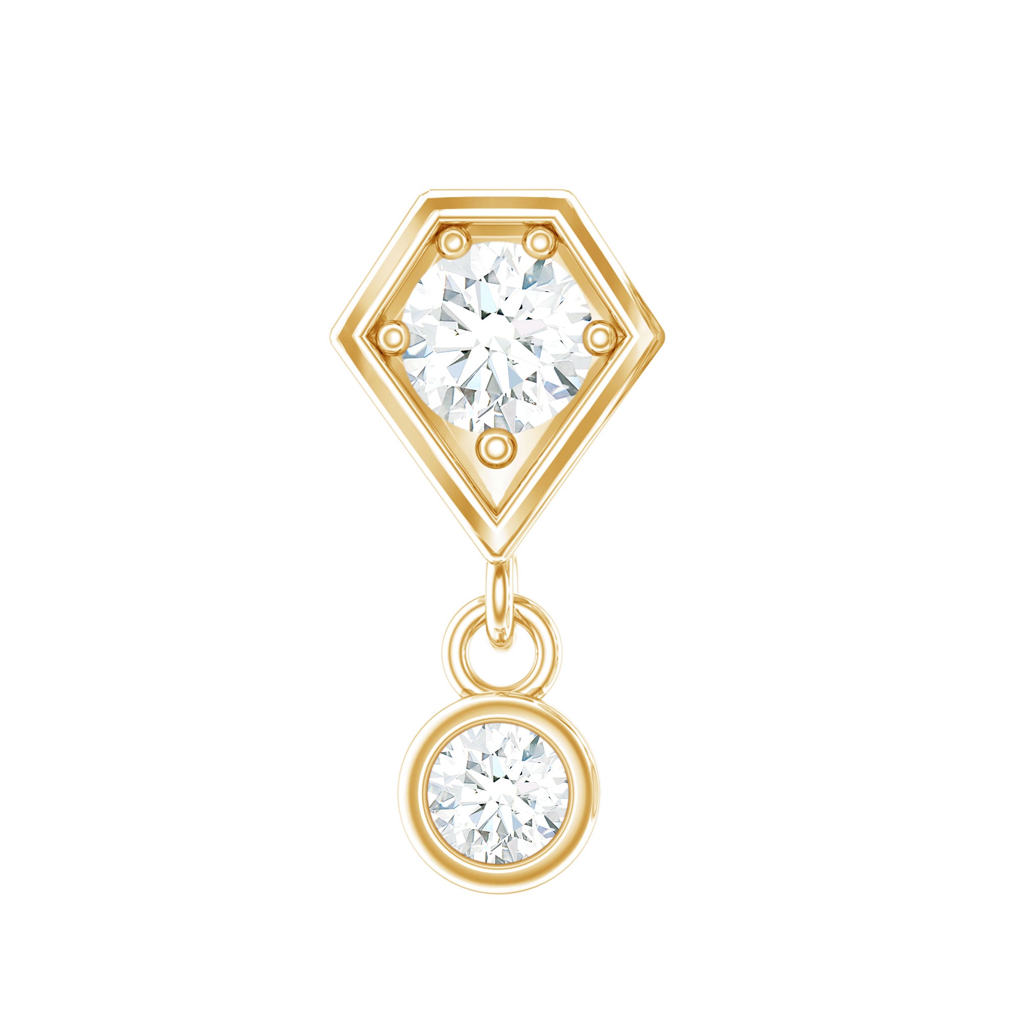 Round Cut Natural Diamond Drop Helix Earring Natural - ( HI-SI ) - Rosec Jewels