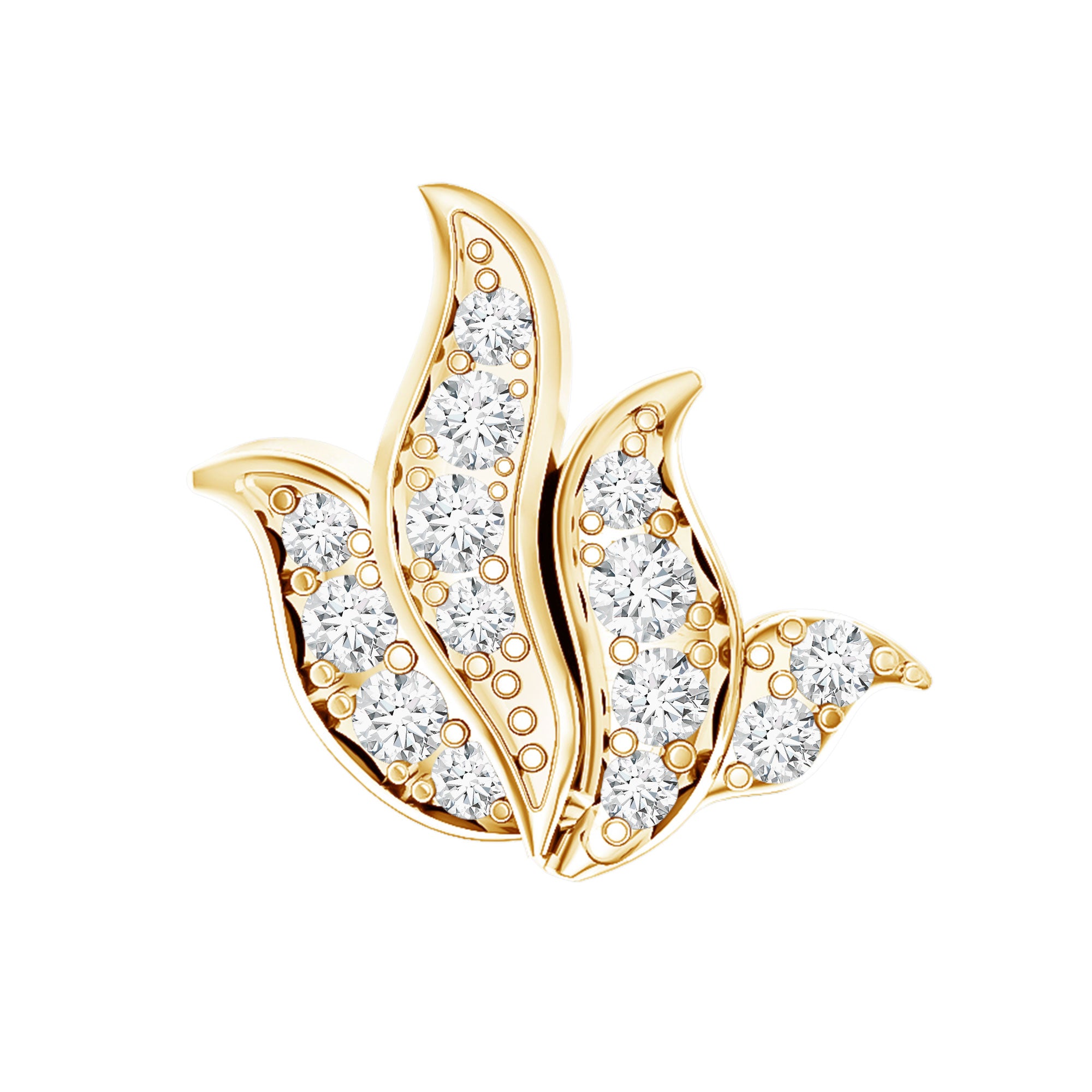 Diamond Leaf Helix Earring for Women Natural - ( HI-SI ) - Rosec Jewels