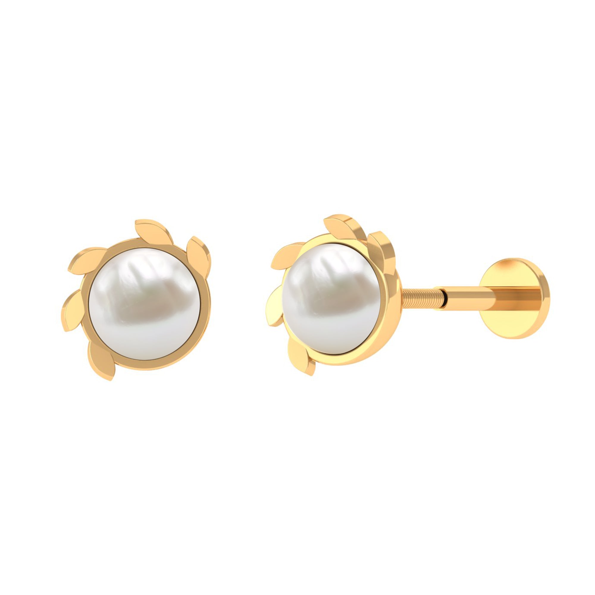 Rosec Jewels-Real Freshwater Pearl Solitaire Earring for Helix Piercing