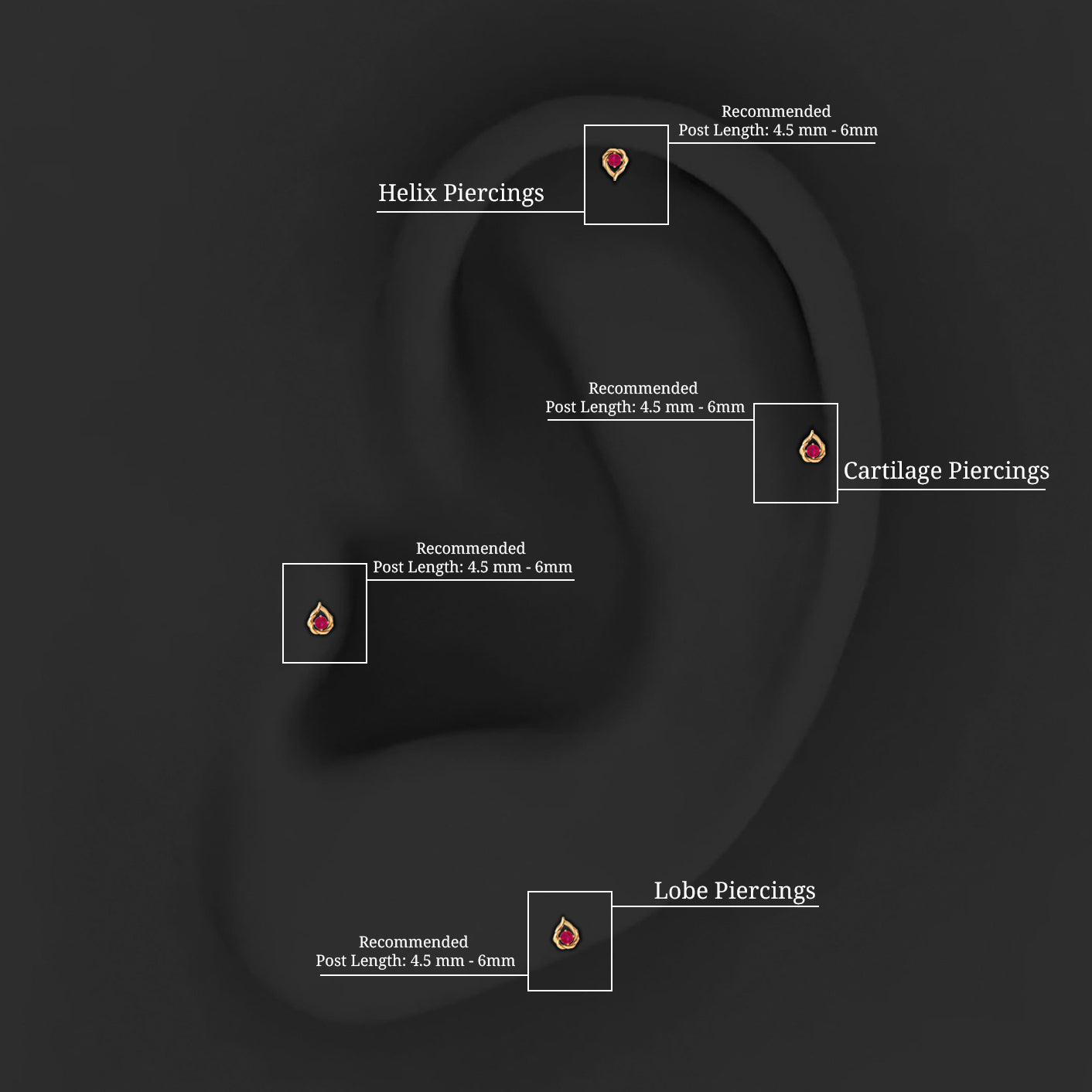 Rosec Jewels-Natural Ruby Simple Tragus Earring