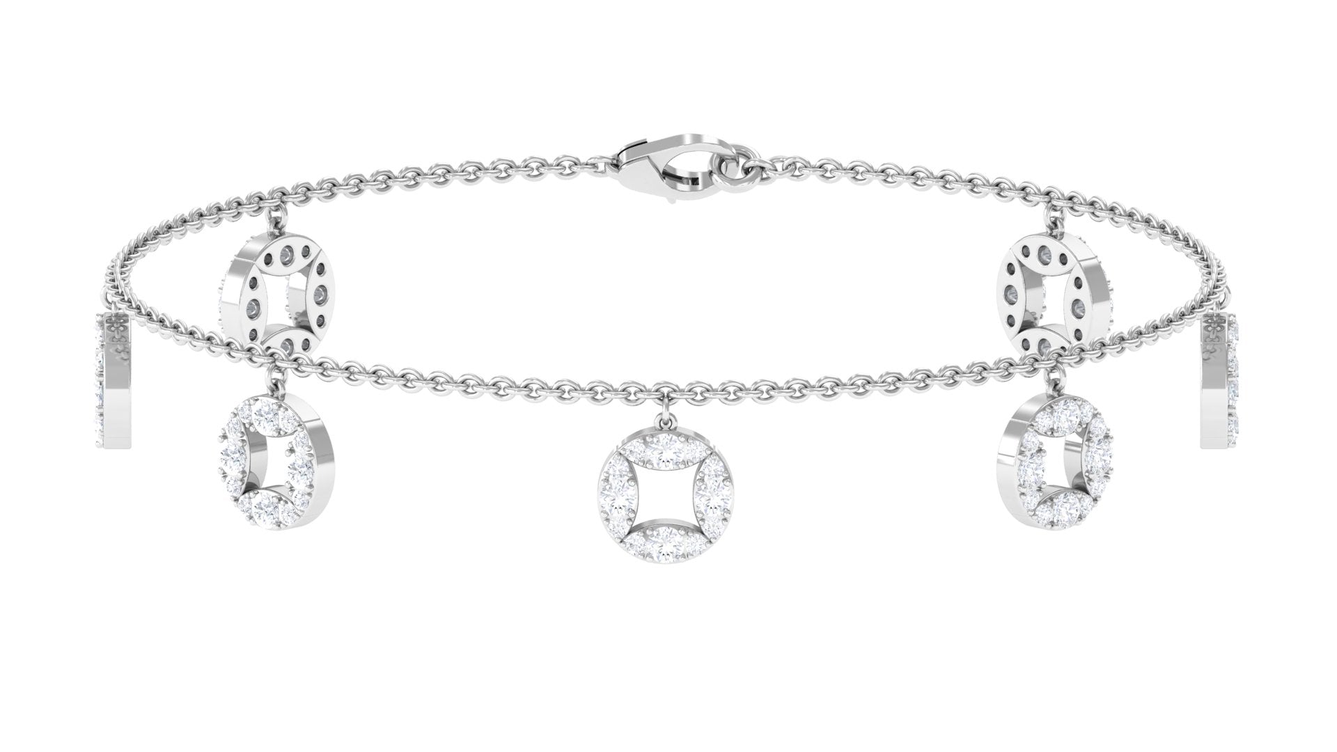 Certified Moissanite Minimal Chain Charm Bracelet