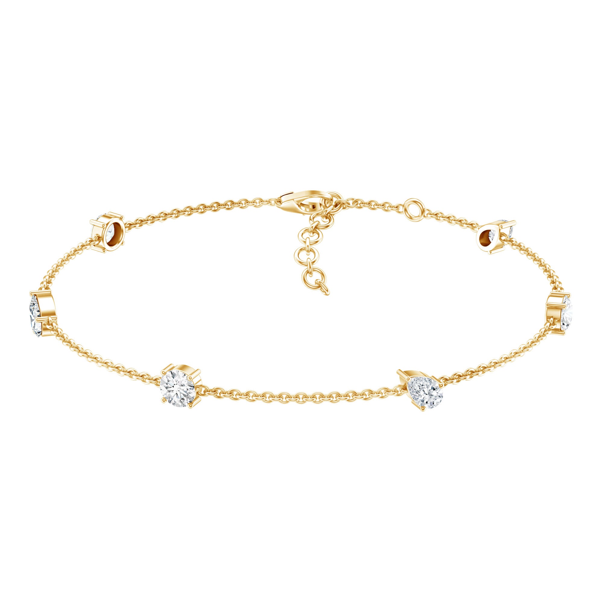 Certified Lab Grown Diamond Stackable Chain Bracelet Lab - ( EF-VS ) - Rosec Jewels