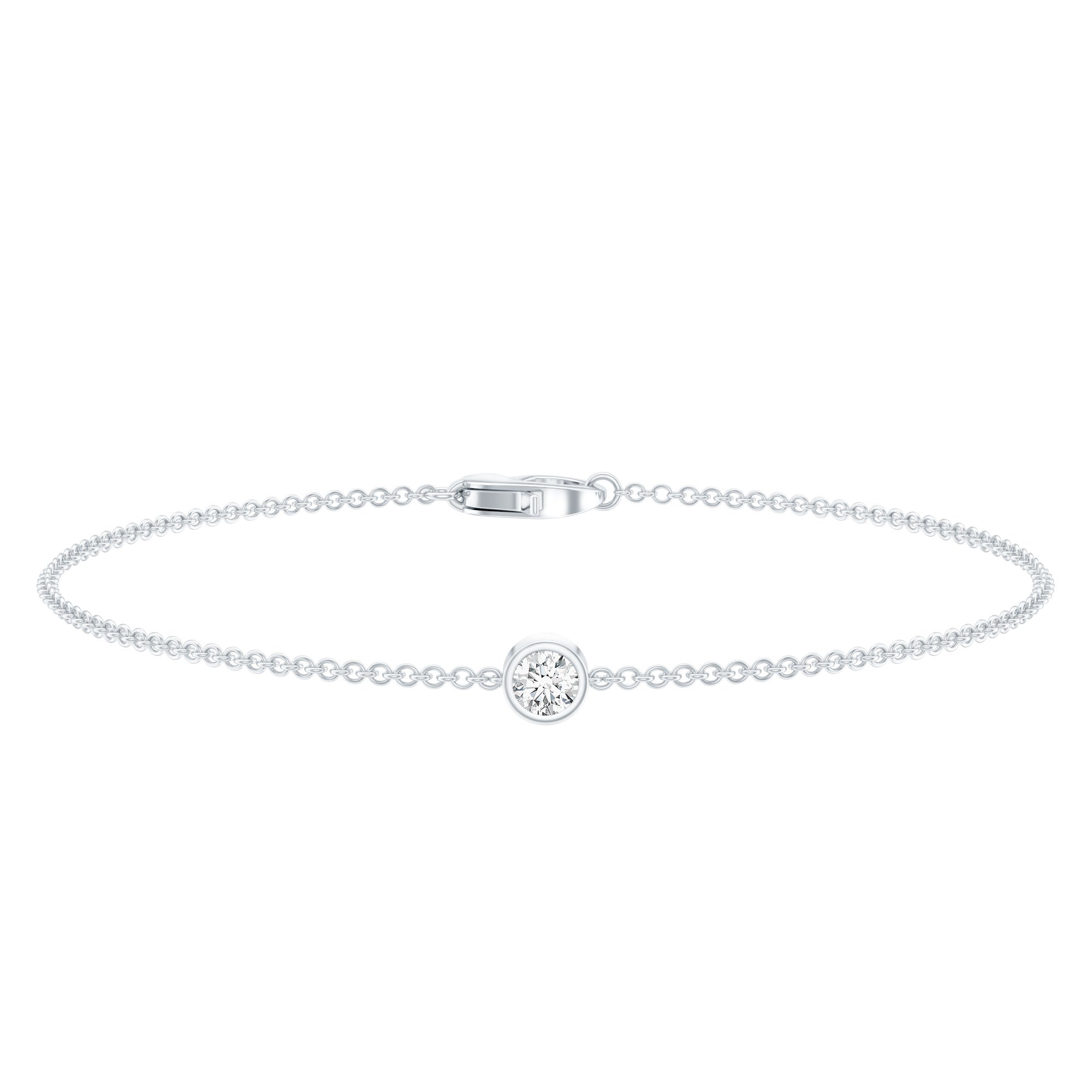Bezel Set Lab Grown Diamond Solitaire Bracelet