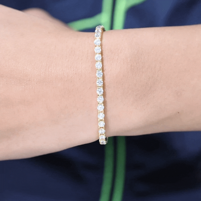 Round Shape Cubic Zirconia Tennis Bracelet AAAA - Rosec Jewels