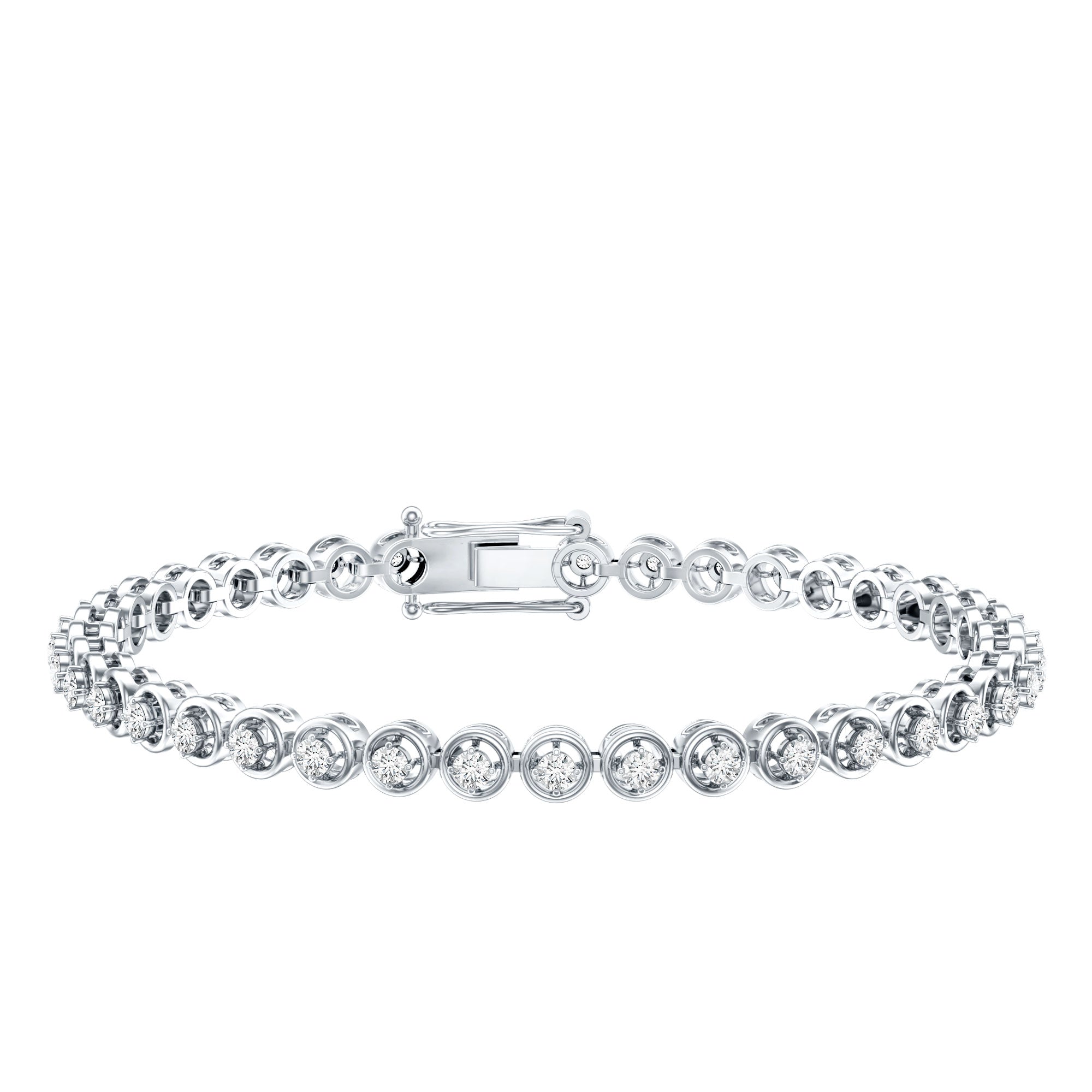 Certified Lab Grown Classic Round Diamond Bridal Tennis Bracelet Lab - ( EF-VS ) - Rosec Jewels