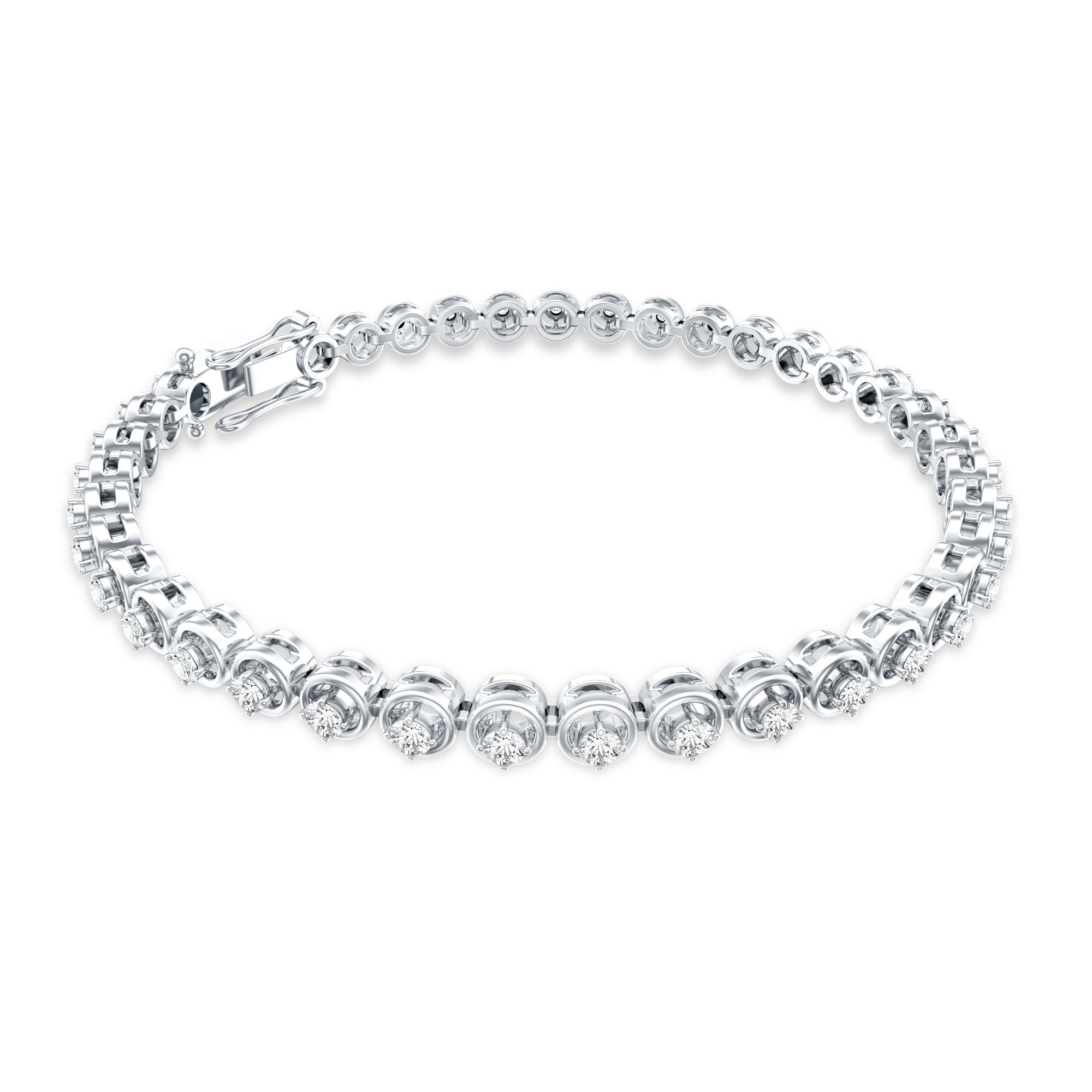 Certified Lab Grown Classic Round Diamond Bridal Tennis Bracelet Lab - ( EF-VS ) - Rosec Jewels