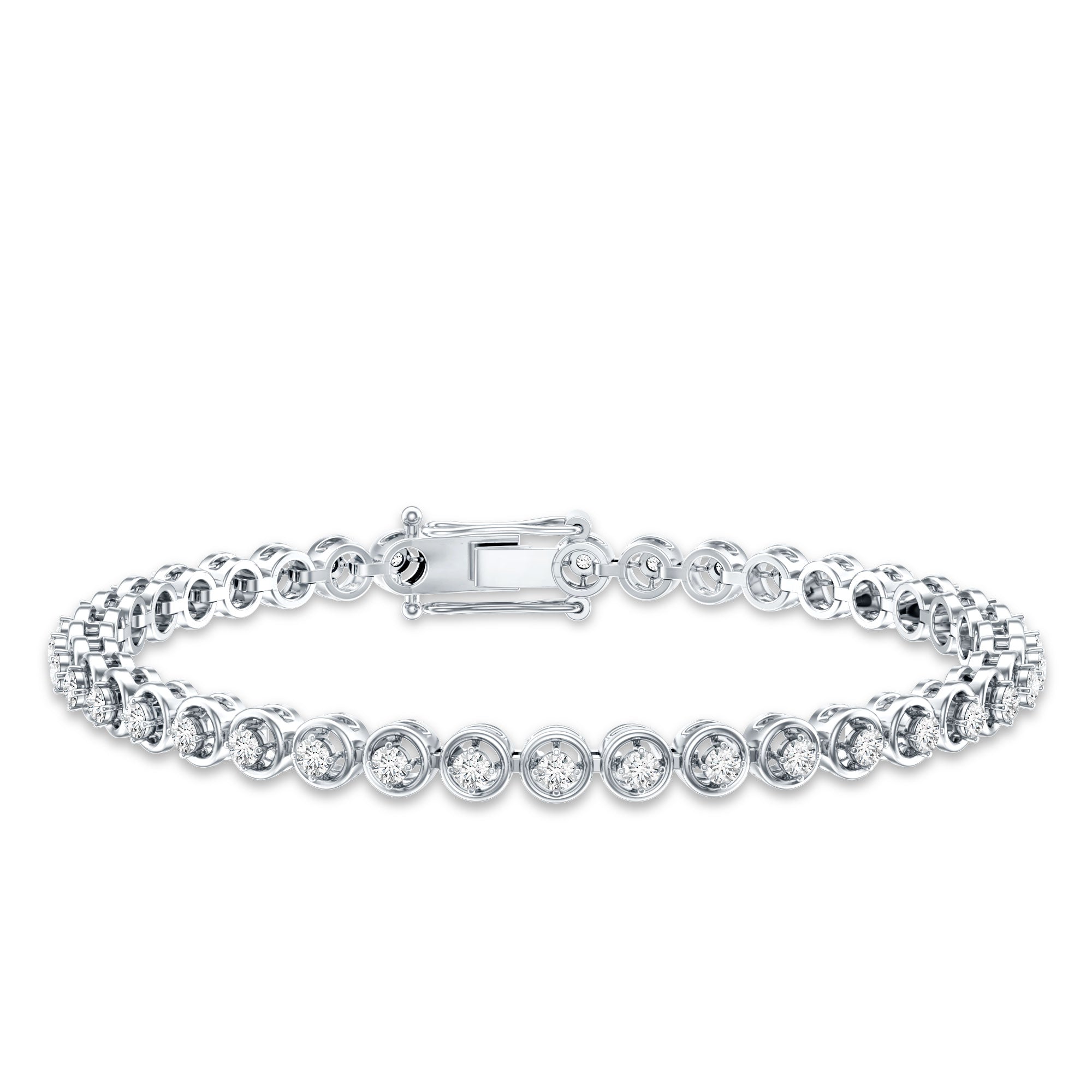 Certified Lab Grown Classic Round Diamond Bridal Tennis Bracelet Lab - ( EF-VS ) - Rosec Jewels