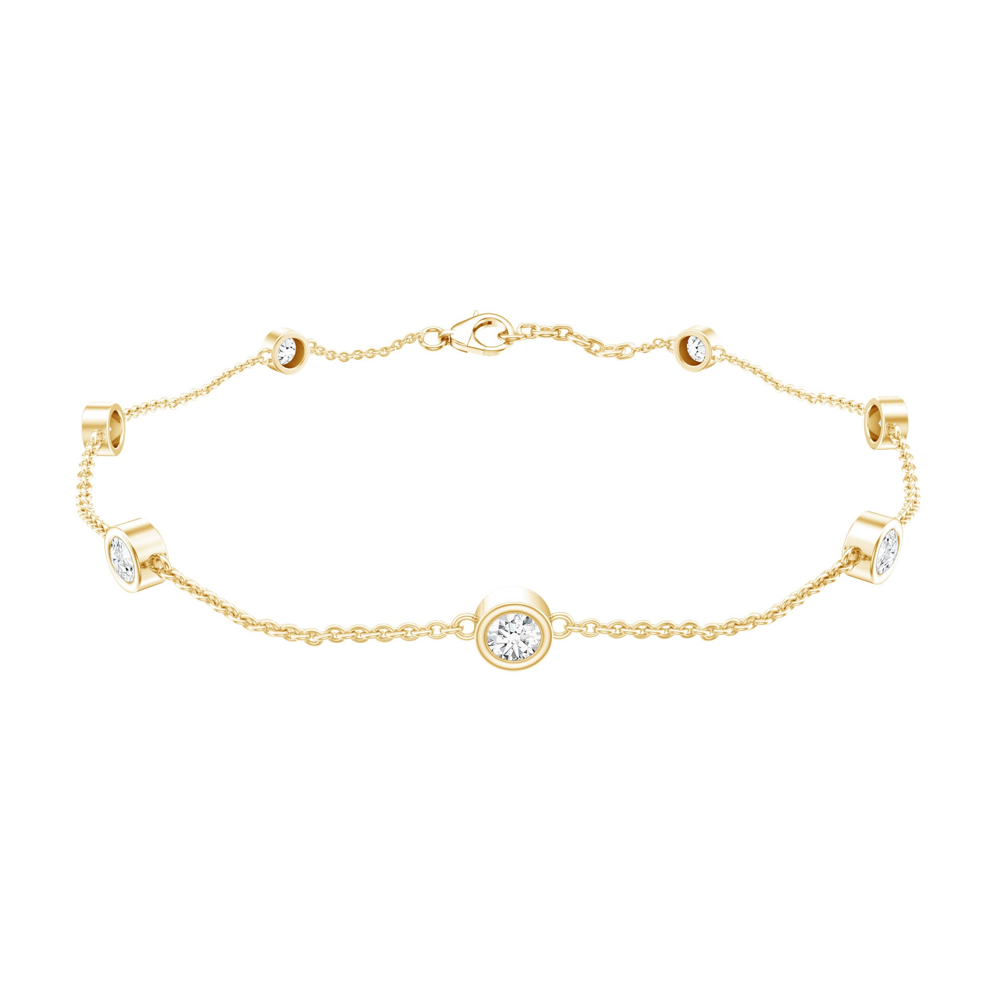 Lab Grown Diamond Chain Bracelet for Women Lab - ( EF-VS ) - Rosec Jewels