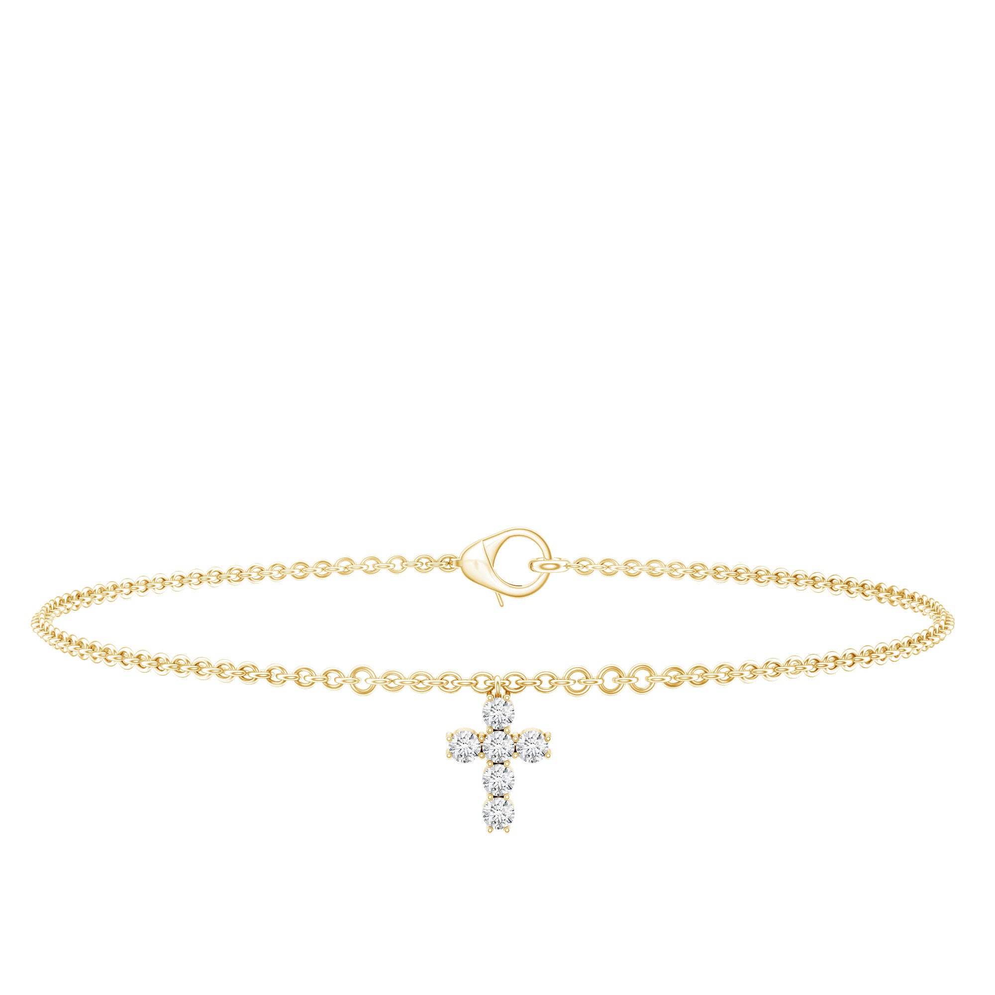 Certified Lab Grown Diamond Cross Bracelet Lab - ( EF-VS ) - Rosec Jewels