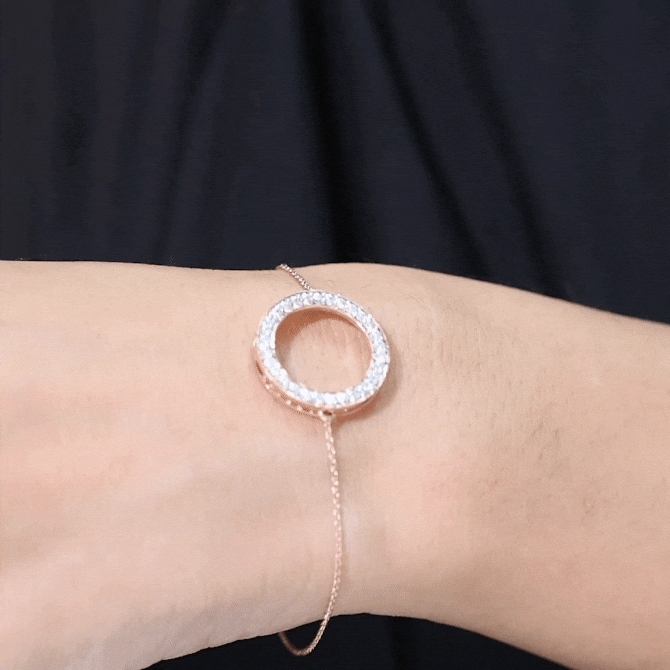 Certified Lab Grown Diamond Circle Bracelet for Women Lab - ( EF-VS ) - Rosec Jewels