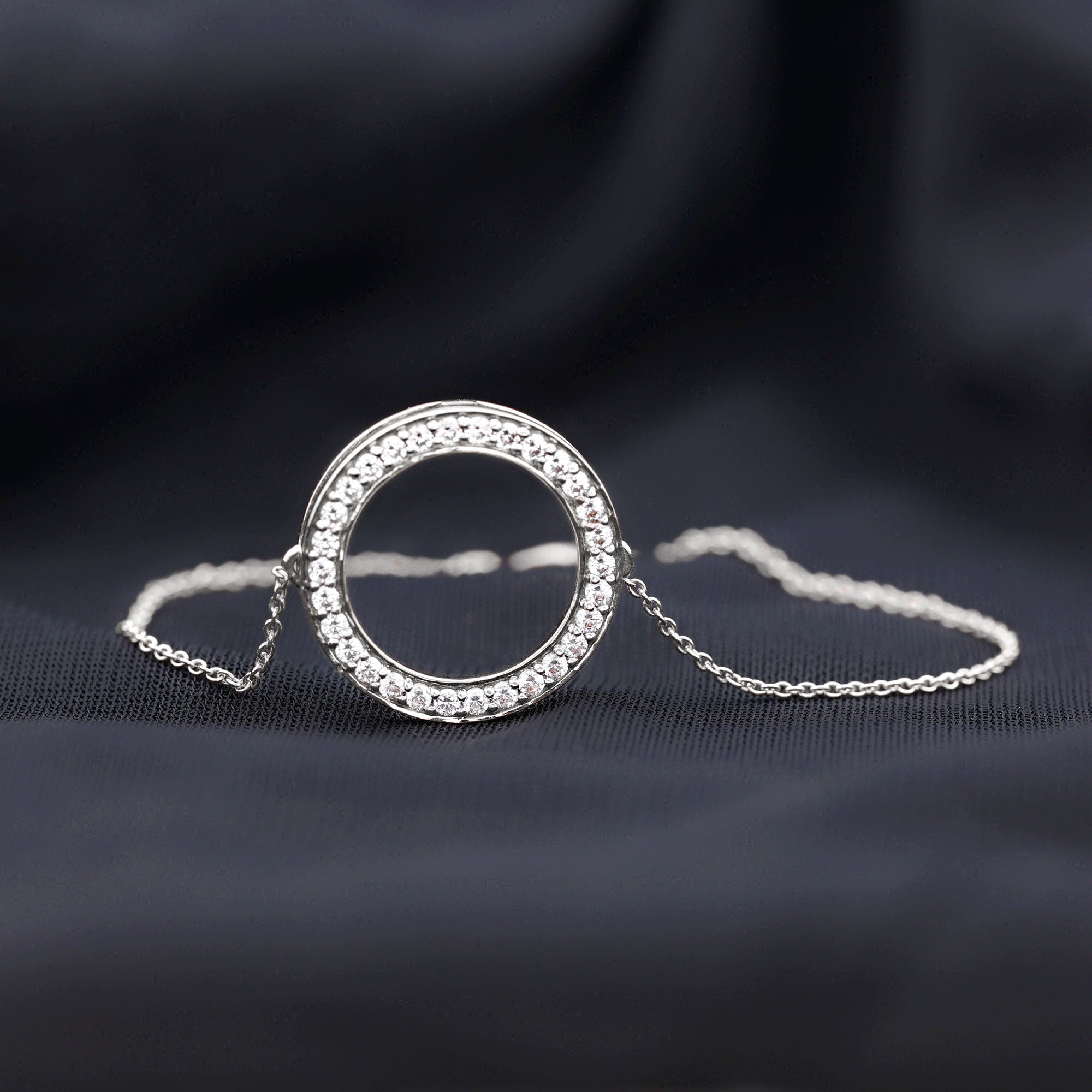 Certified Lab Grown Diamond Circle Bracelet for Women Lab - ( EF-VS ) - Rosec Jewels