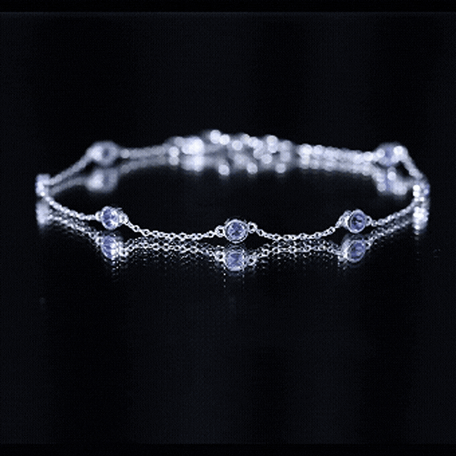Certified Natural Tanzanite Chain Bracelet for Her AAA - Rosec Jewels