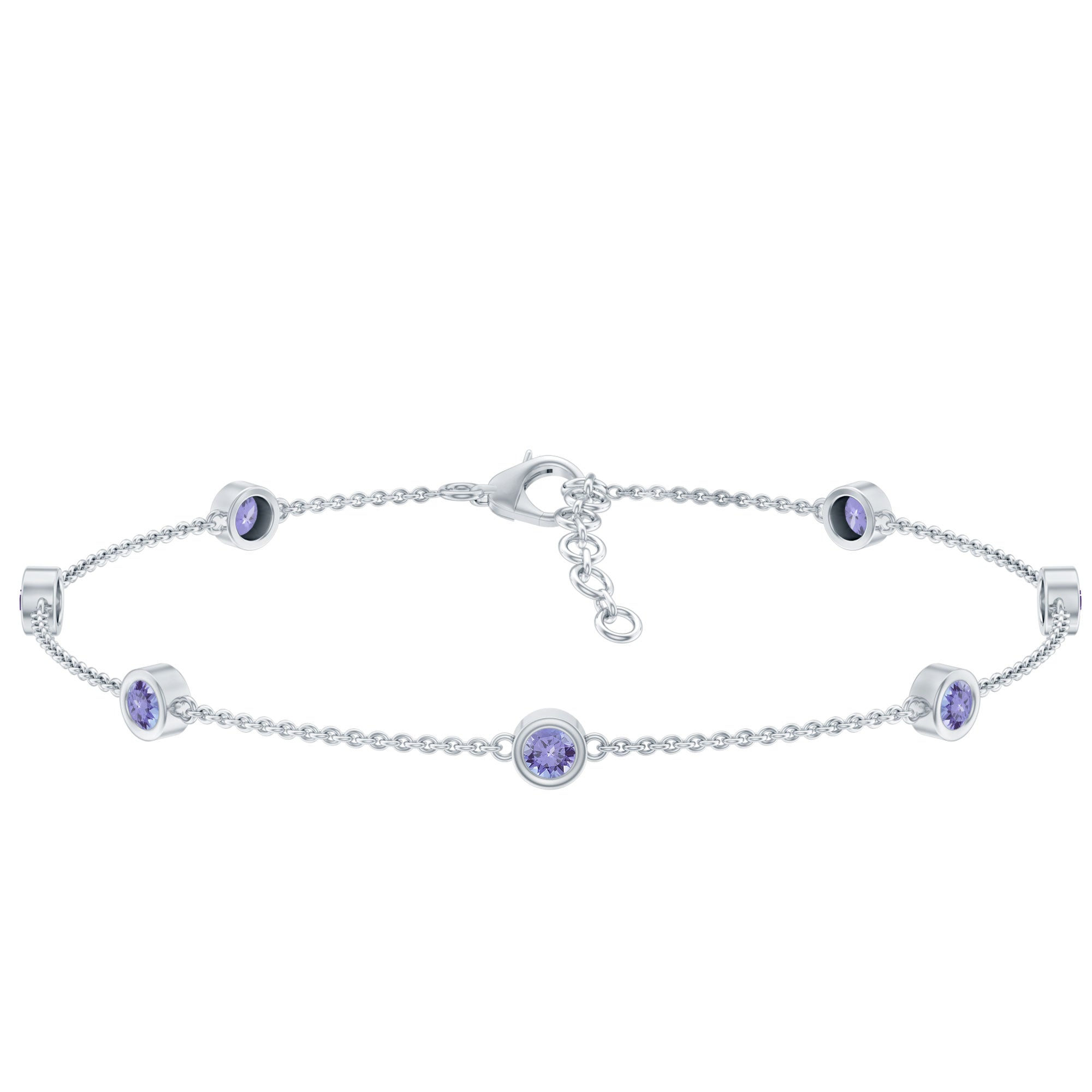 Certified Natural Tanzanite Chain Bracelet for Her AAA - Rosec Jewels