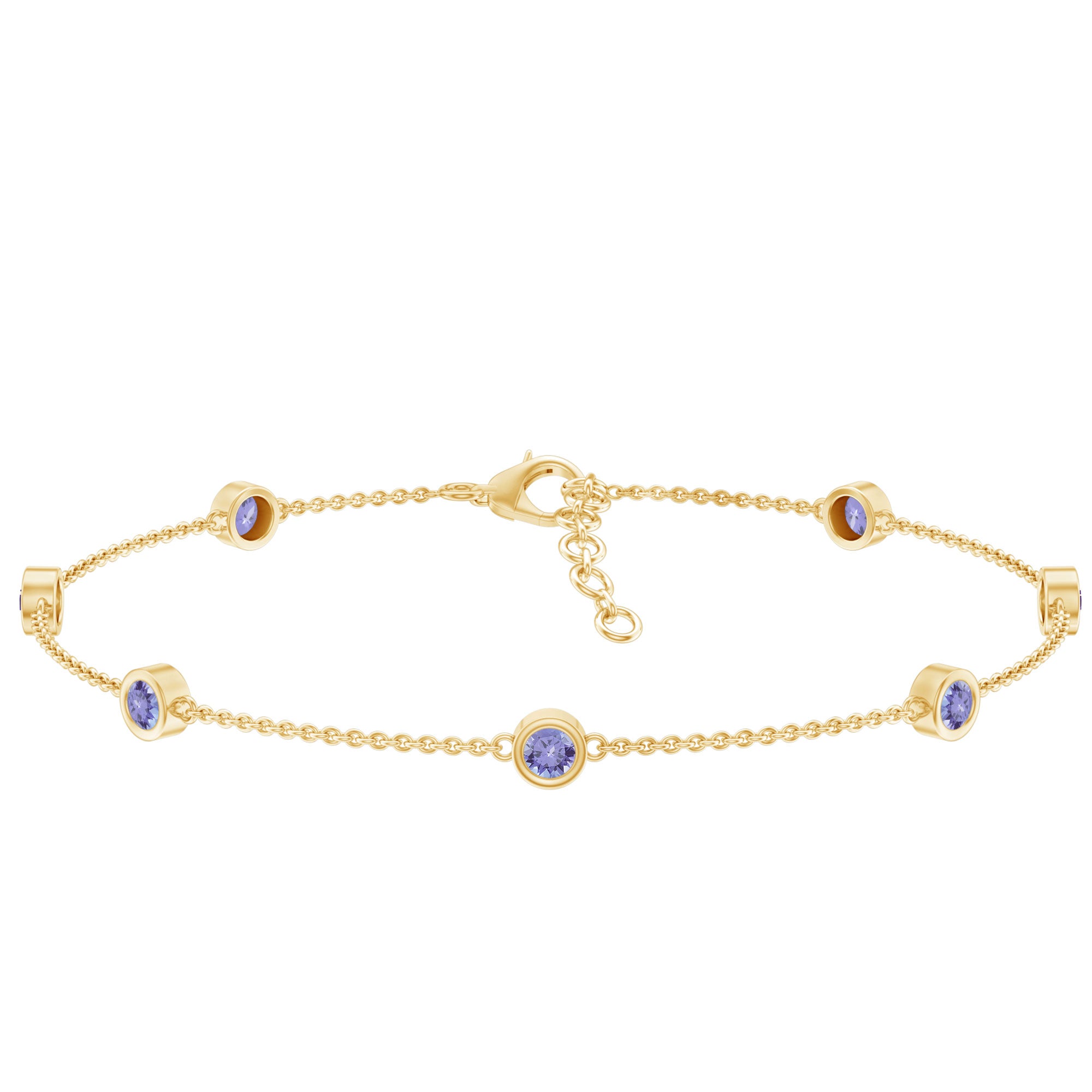 Certified Natural Tanzanite Chain Bracelet for Her AAA - Rosec Jewels
