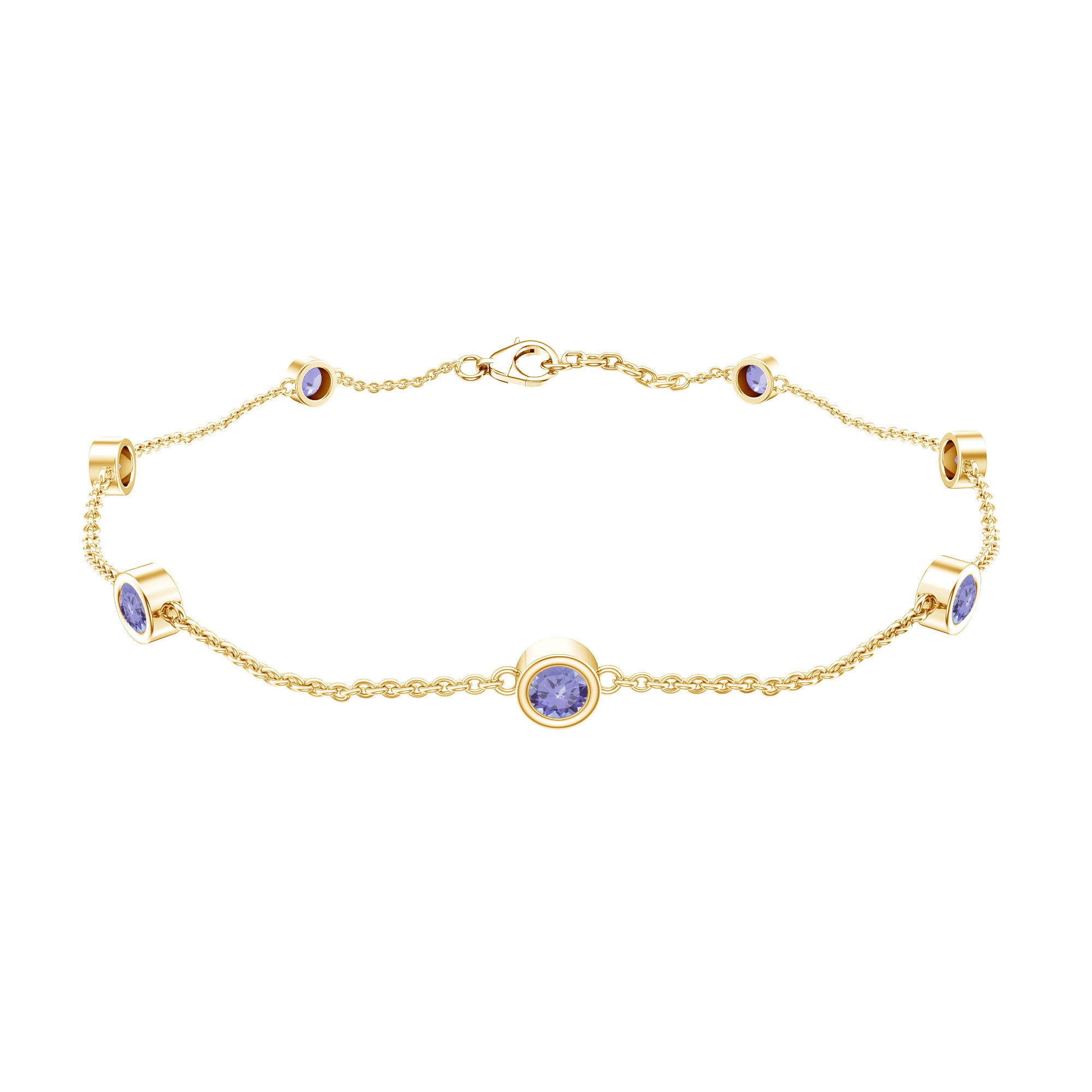 Certified Natural Tanzanite Chain Bracelet for Her AAA - Rosec Jewels
