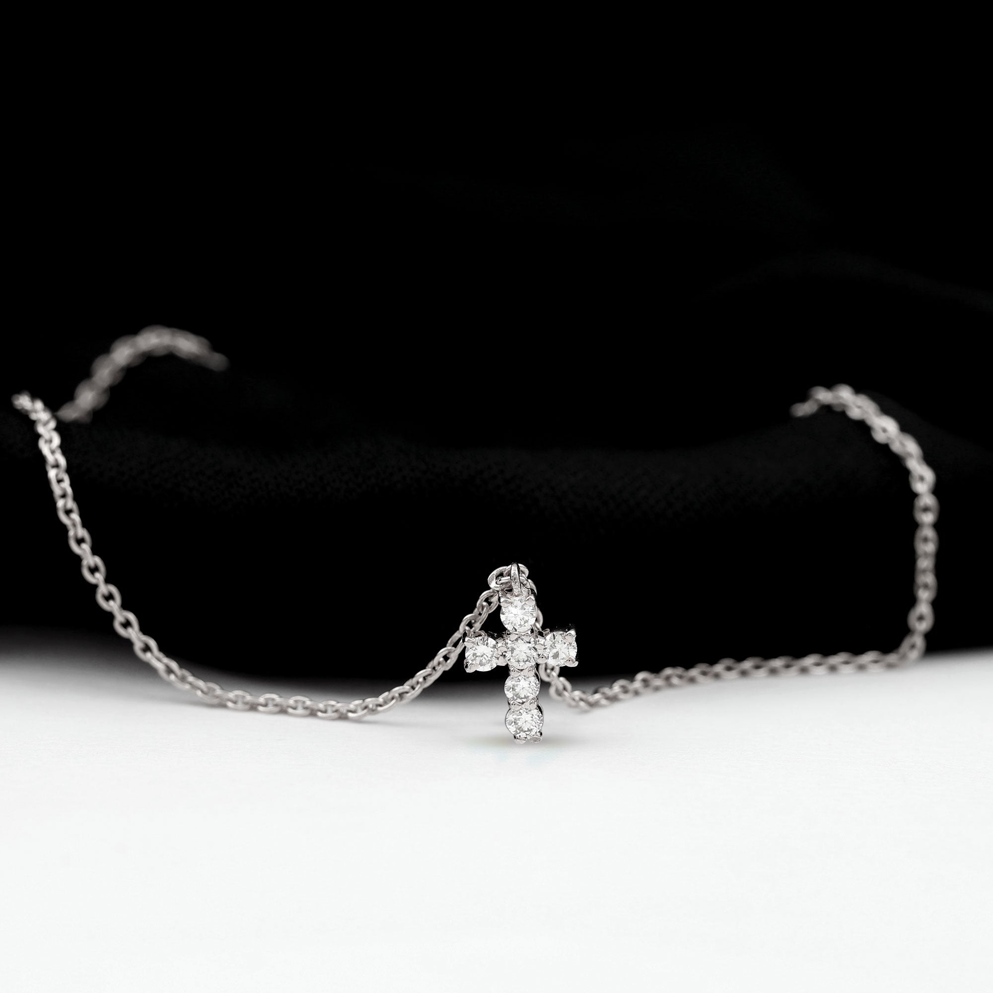 Certified Diamond Cross Chain Bracelet Natural - ( HI-SI ) - Rosec Jewels