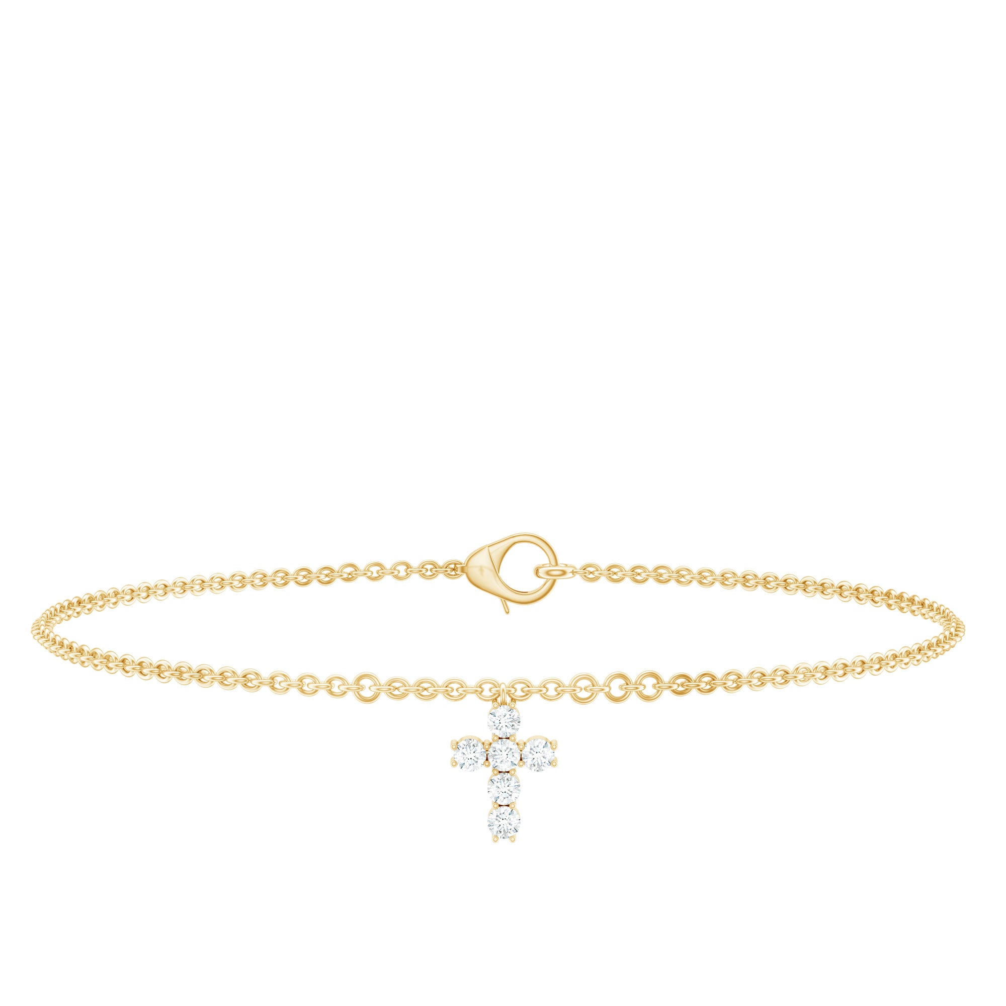 Certified Diamond Cross Chain Bracelet Natural - ( HI-SI ) - Rosec Jewels