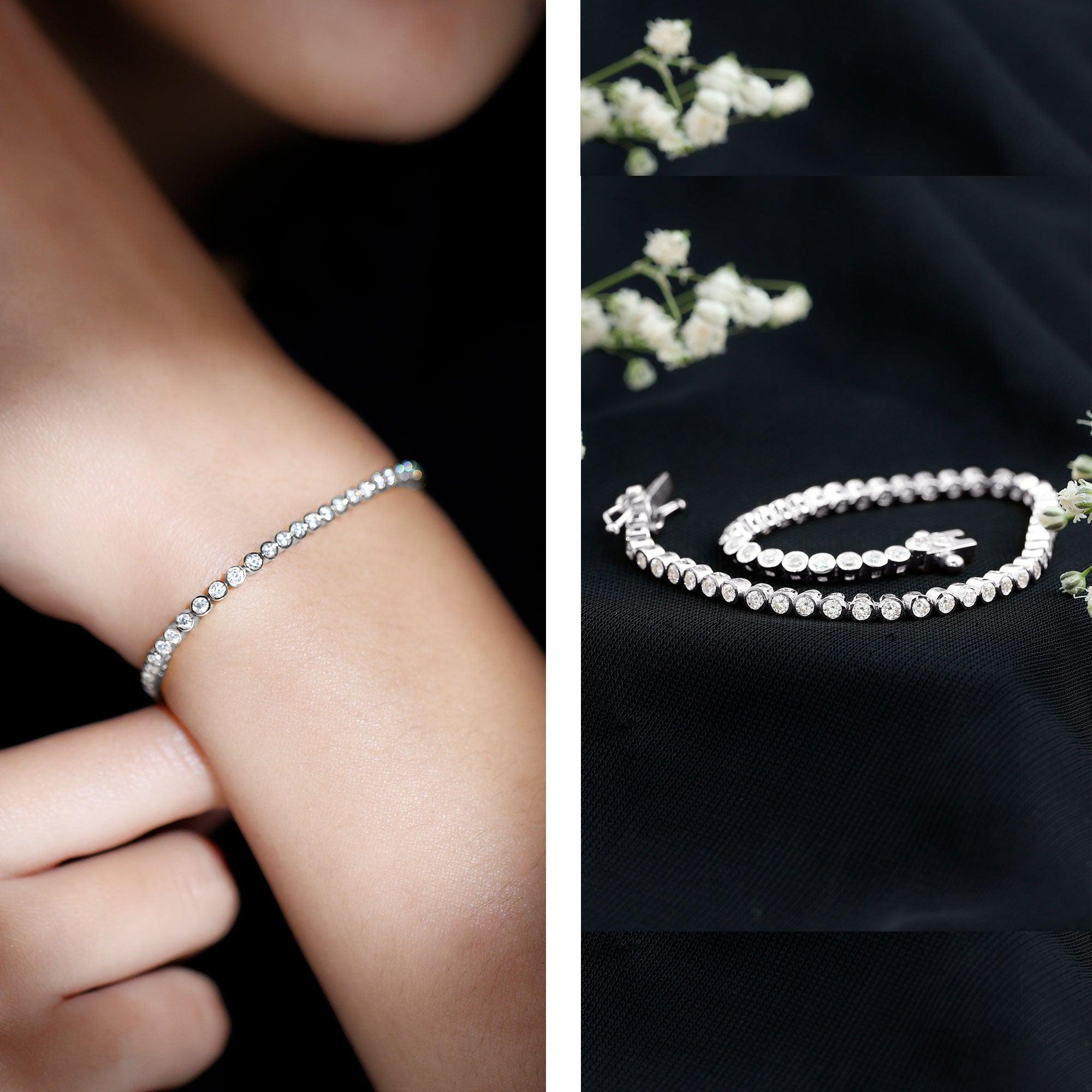 3.50 CT Moissanite Wedding Tennis Bracelet For Bride D-VS1 - Rosec Jewels