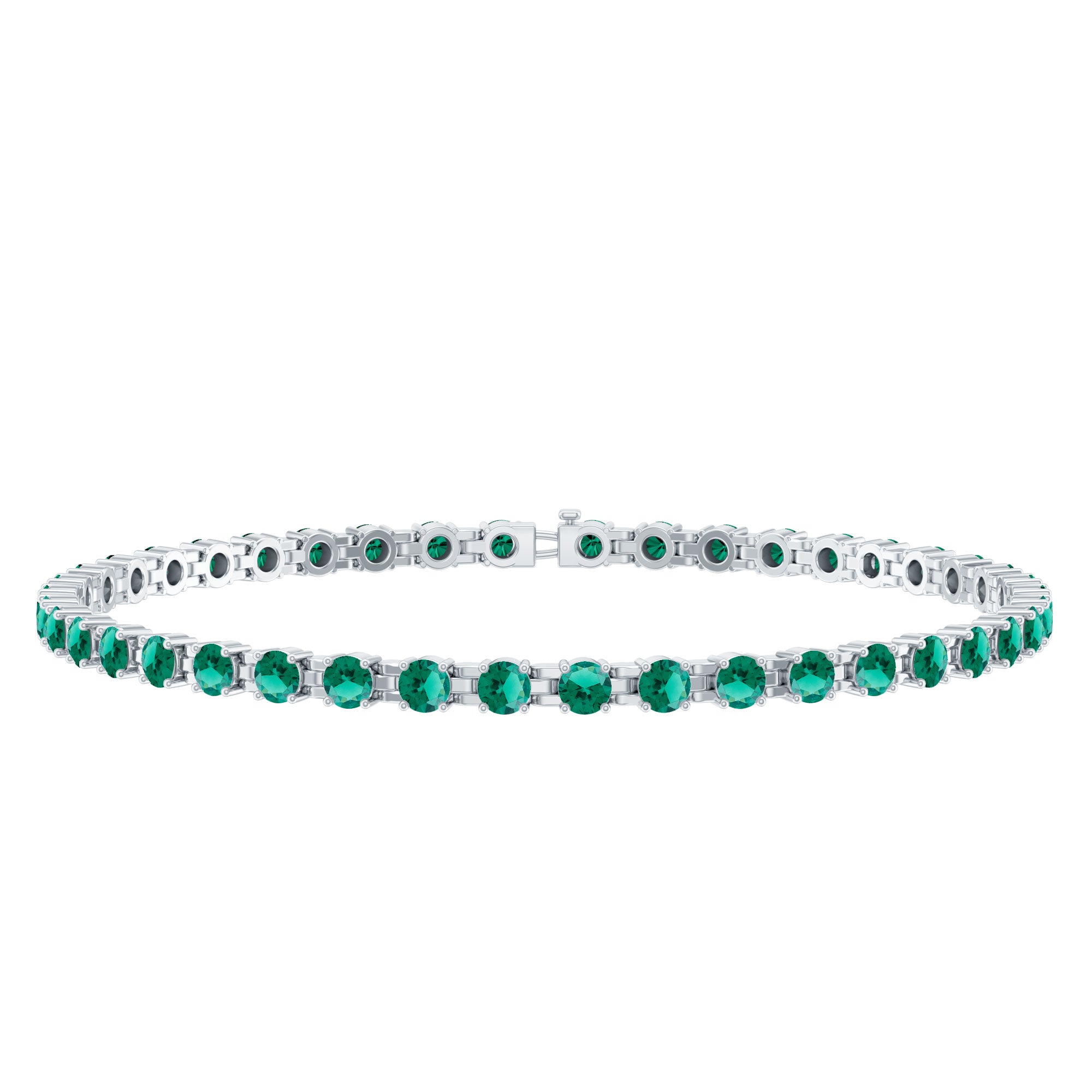 Certified Lab Grown Emerald Tennis Bracelet For Wedding AAAA - Rosec Jewels